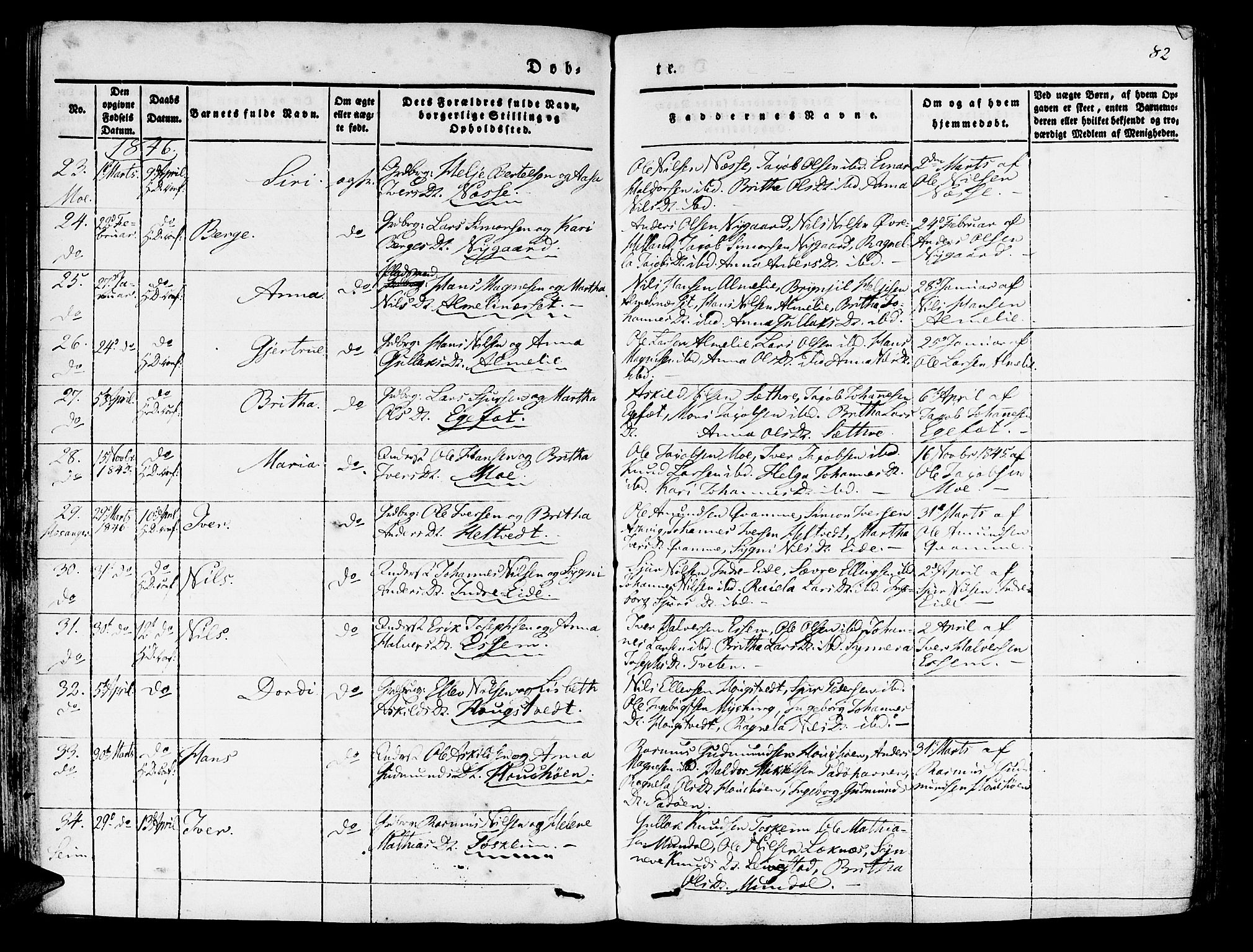 Hosanger sokneprestembete, SAB/A-75801/H/Haa: Parish register (official) no. A 7, 1835-1848, p. 82