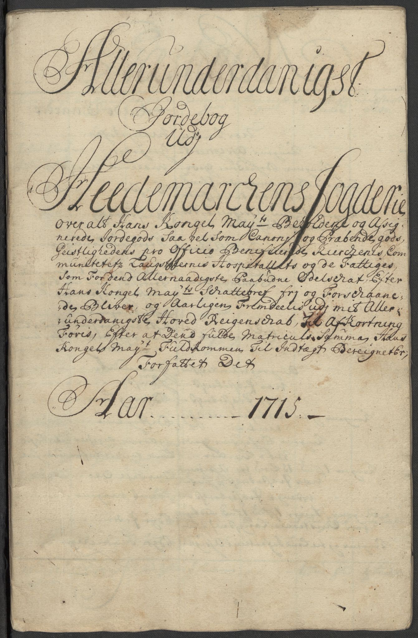 Rentekammeret inntil 1814, Reviderte regnskaper, Fogderegnskap, RA/EA-4092/R16/L1054: Fogderegnskap Hedmark, 1715, p. 6