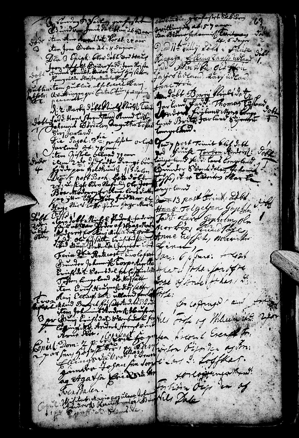 Os sokneprestembete, AV/SAB-A-99929: Parish register (official) no. A 4, 1669-1760, p. 63