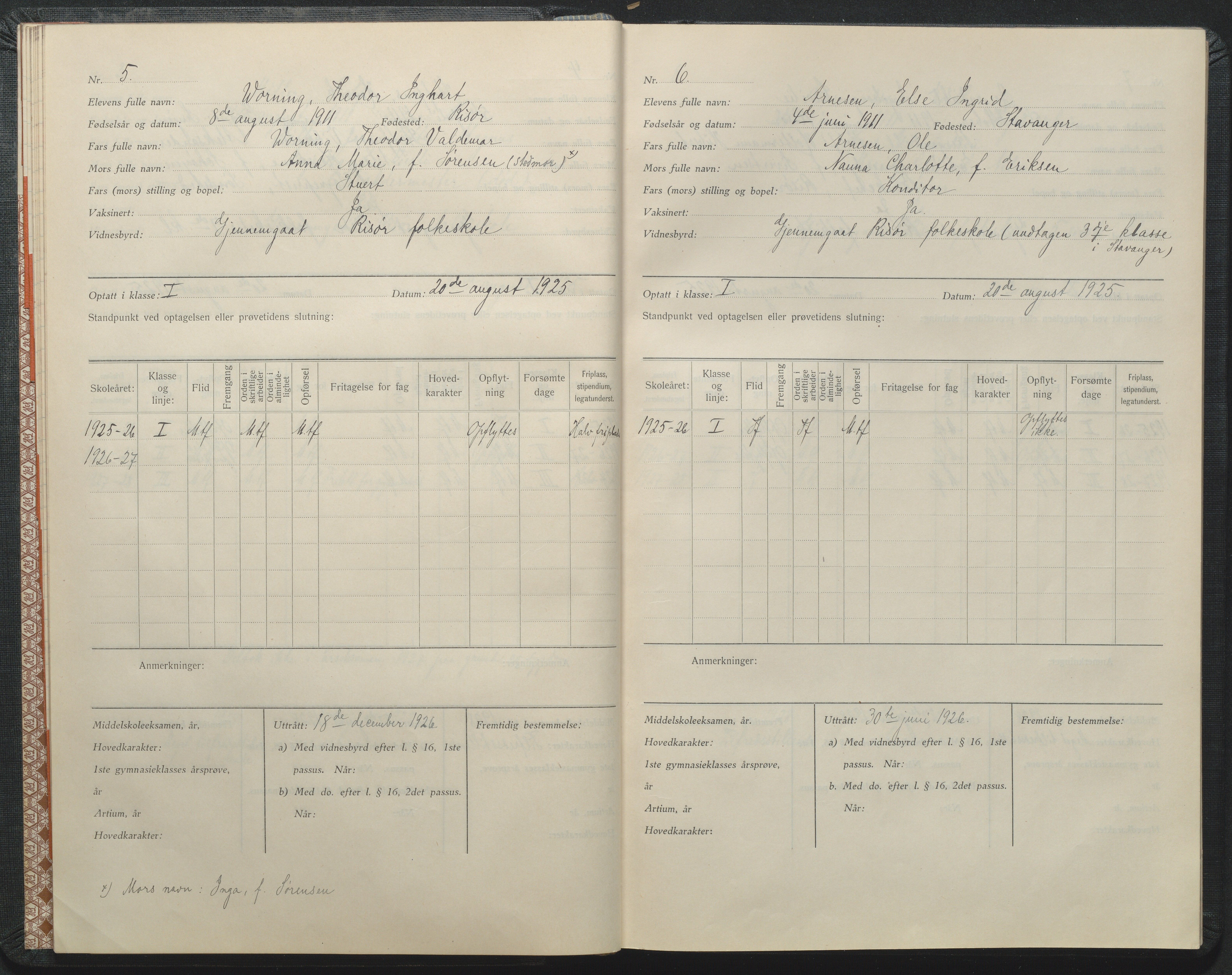 Risør kommune, AAKS/KA0901-PK/1/05/05i/L0003: Manntallsprotokoll, 1925-1941