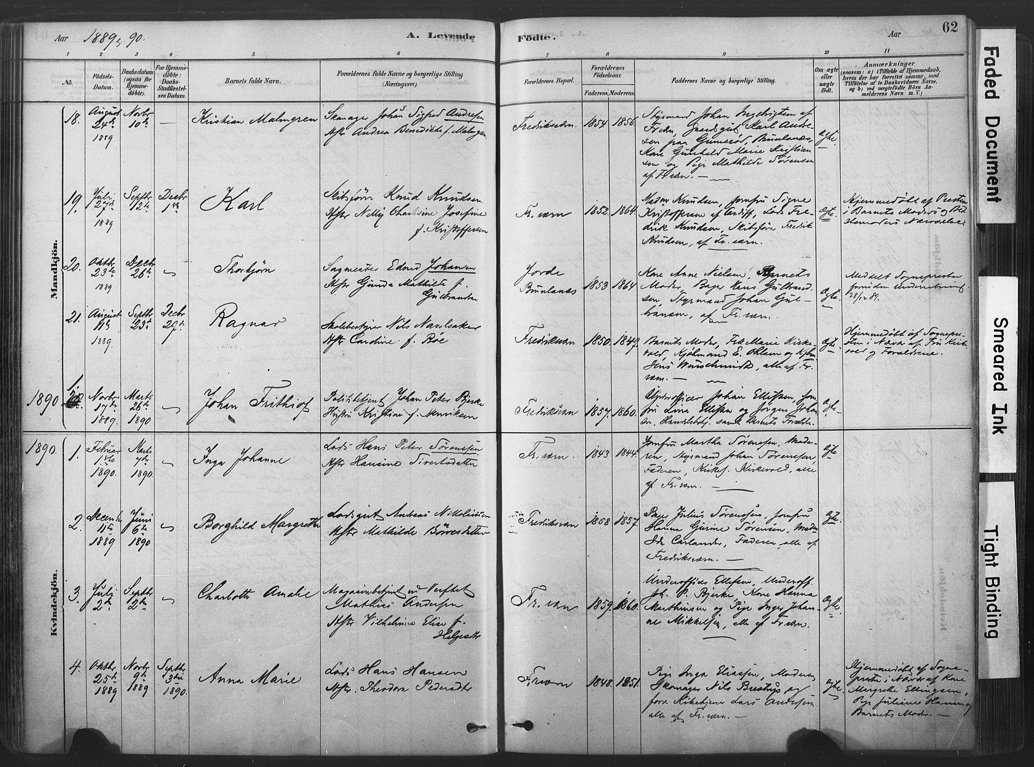 Stavern kirkebøker, SAKO/A-318/F/Fa/L0008: Parish register (official) no. 8, 1878-1905, p. 62