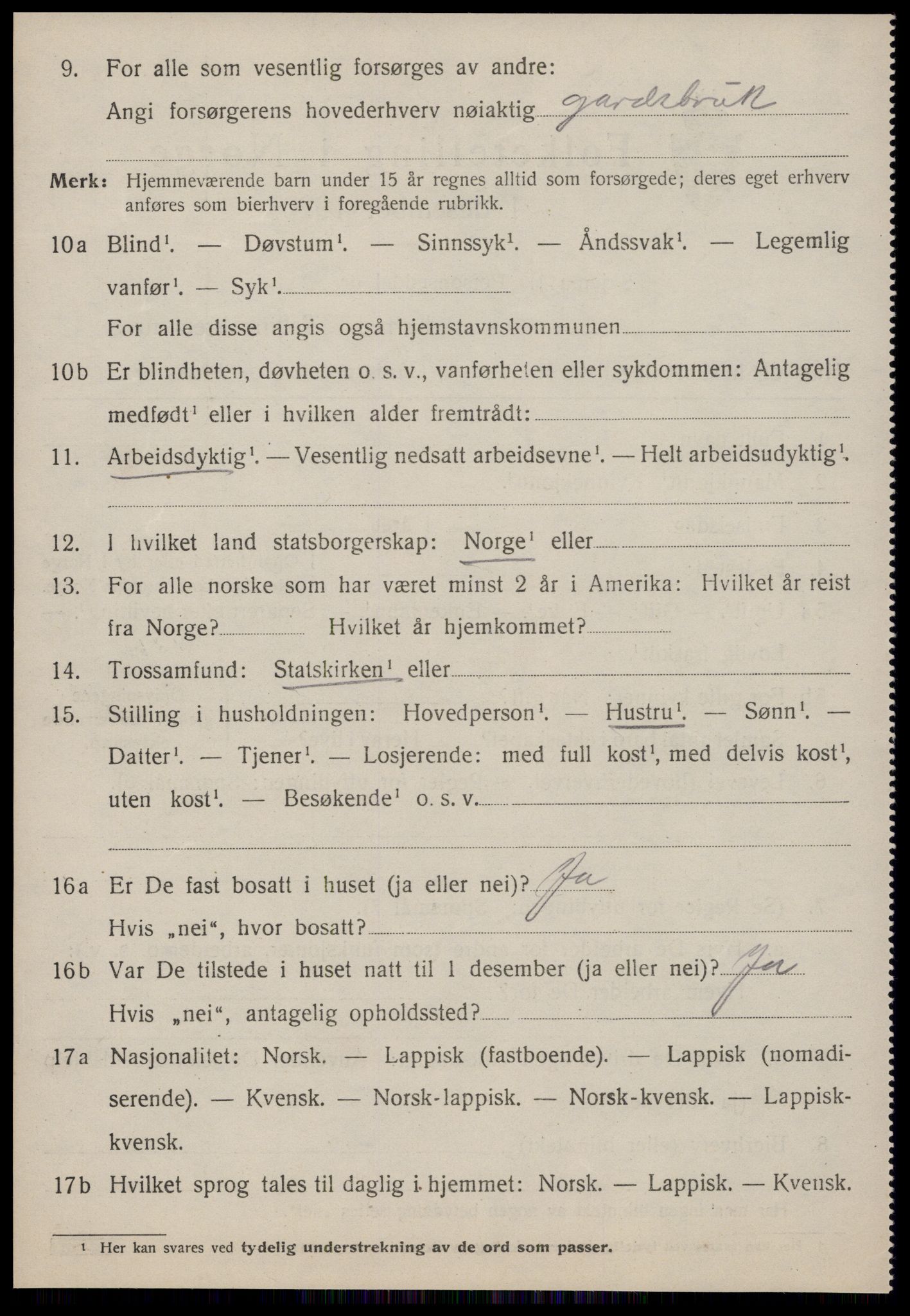 SAT, 1920 census for Ålen, 1920, p. 2919