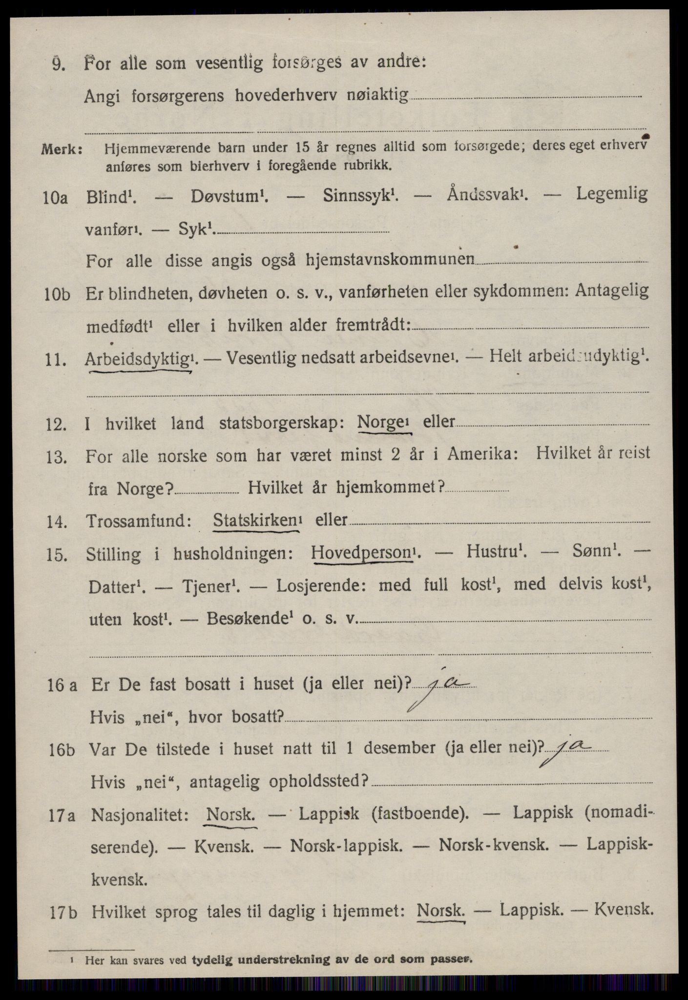 SAT, 1920 census for Å, 1920, p. 4009