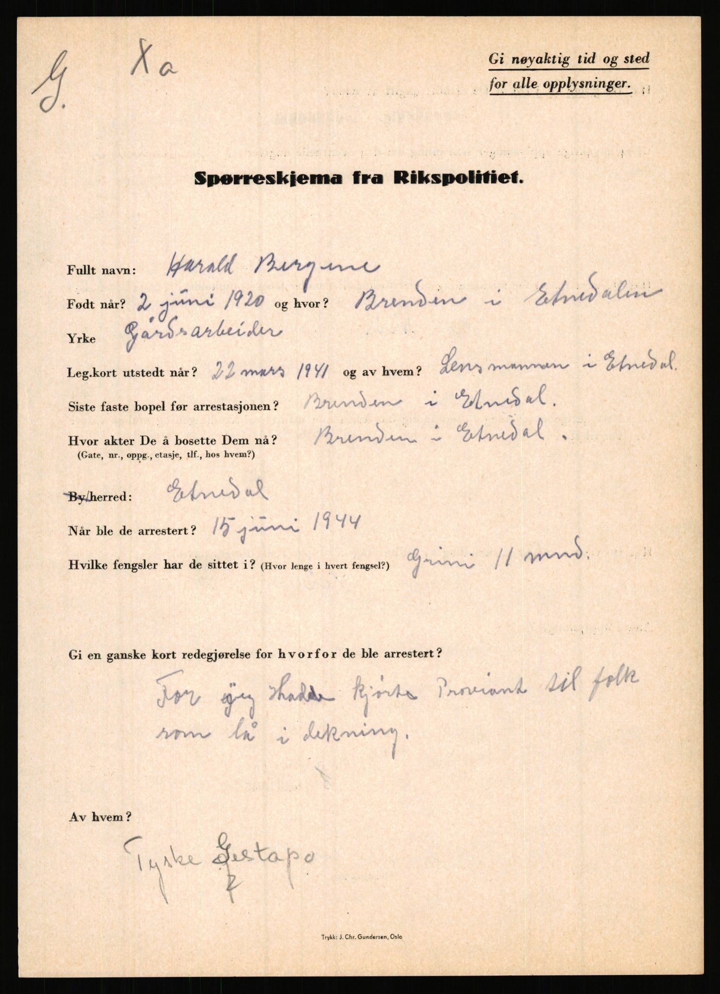 Rikspolitisjefen, AV/RA-S-1560/L/L0002: Berg, Alf - Bråthen, Thorleif, 1940-1945, p. 177