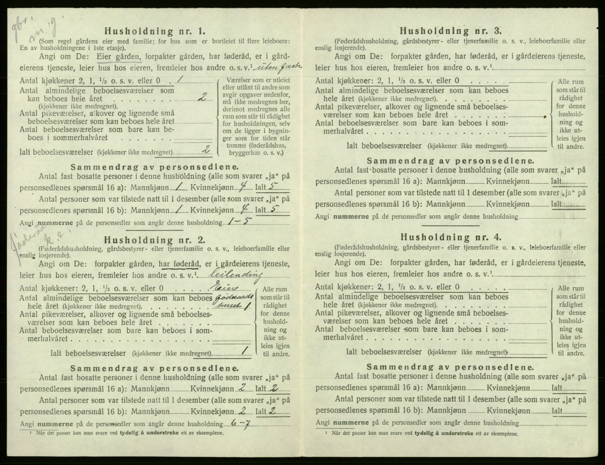 SAB, 1920 census for Fusa, 1920, p. 313