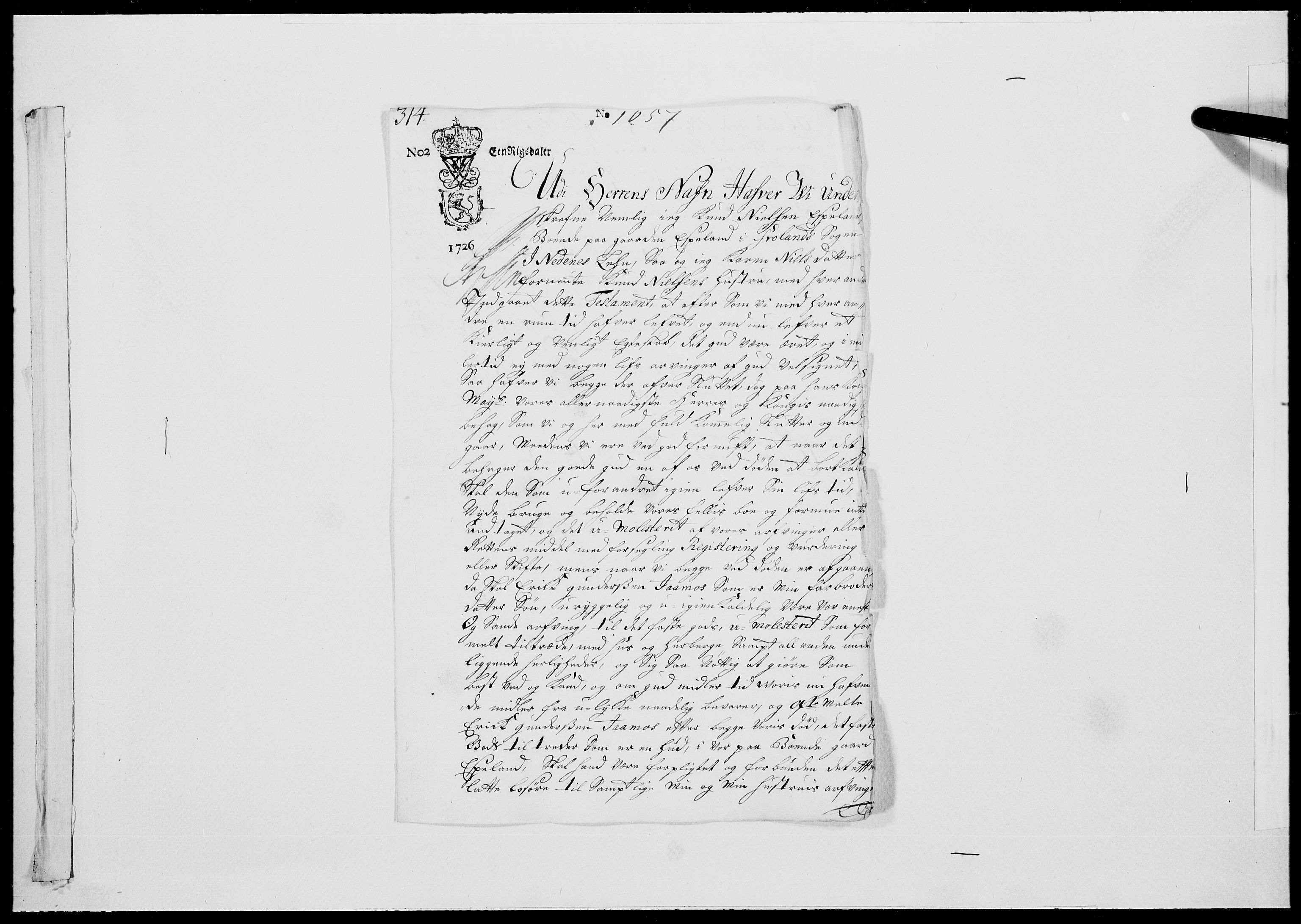 Danske Kanselli 1572-1799, AV/RA-EA-3023/F/Fc/Fcc/Fcca/L0098: Norske innlegg 1572-1799, 1726, p. 324