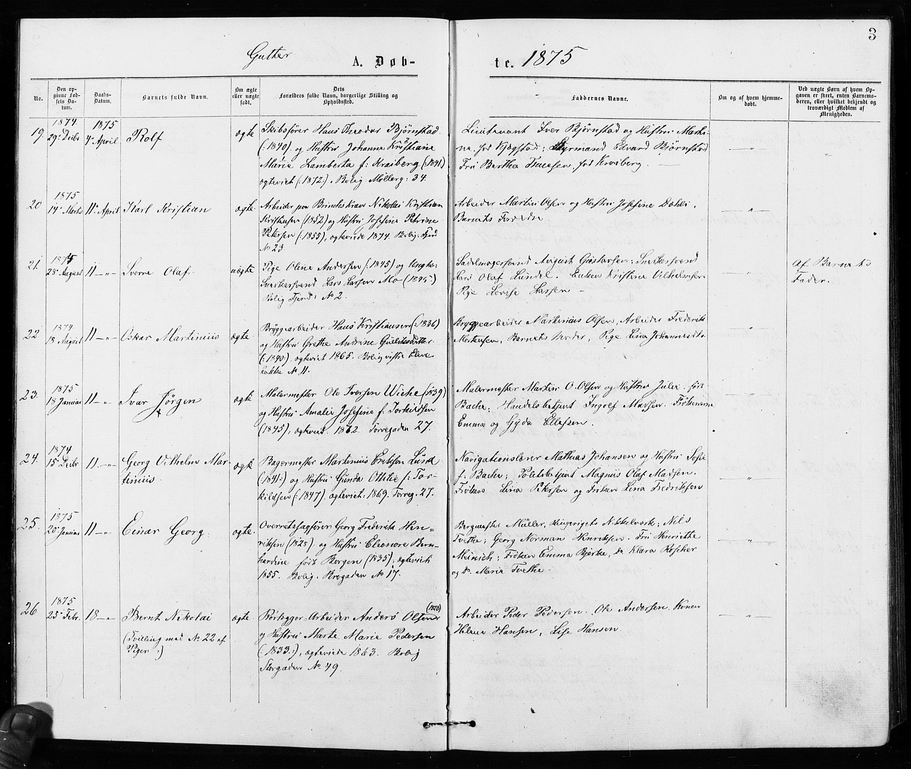 Jakob prestekontor Kirkebøker, AV/SAO-A-10850/F/Fa/L0001: Parish register (official) no. 1, 1875-1924, p. 3