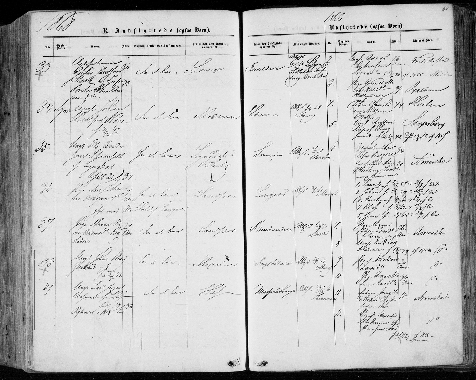 Eiker kirkebøker, SAKO/A-4/F/Fa/L0016: Parish register (official) no. I 16, 1860-1868, p. 611