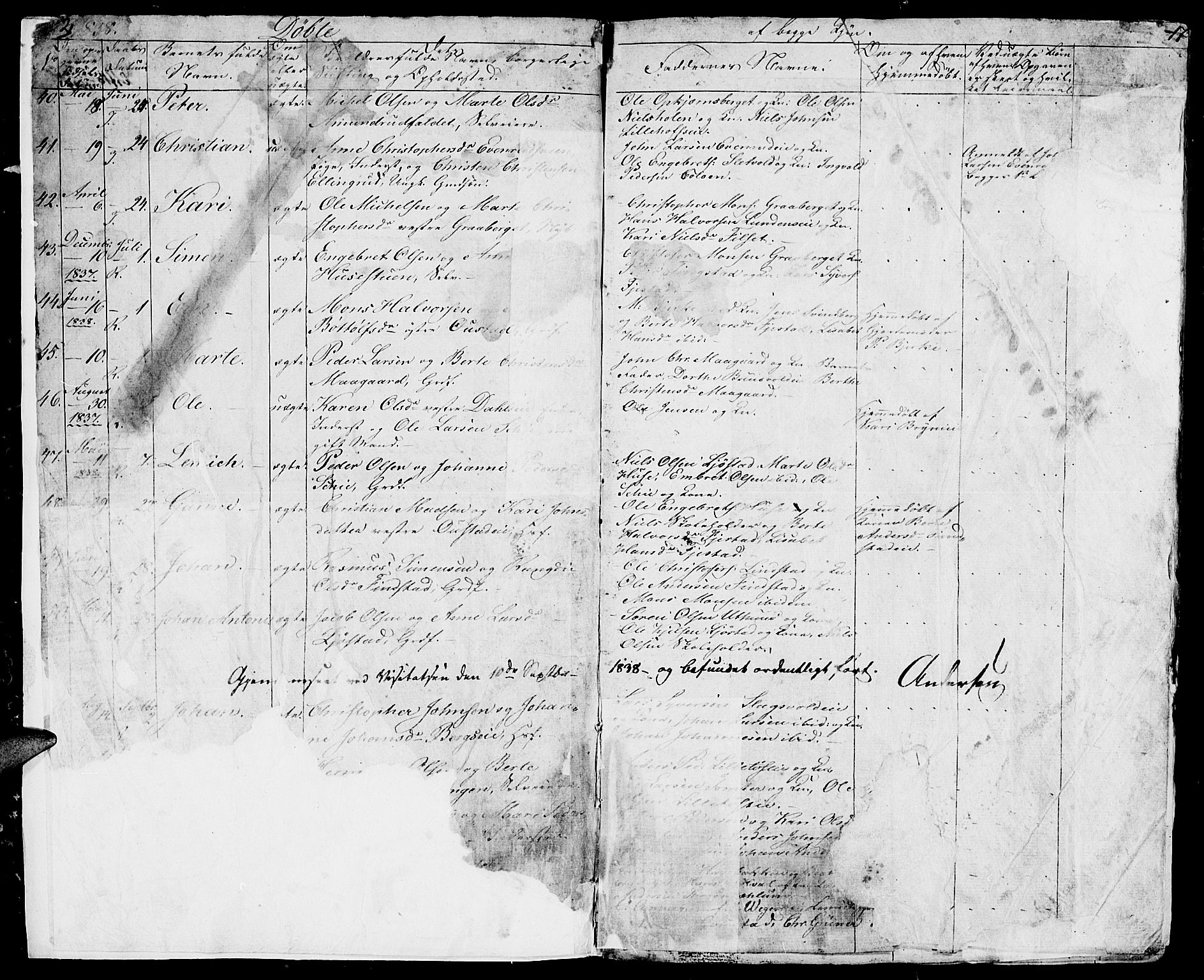 Romedal prestekontor, SAH/PREST-004/L/L0008: Parish register (copy) no. 8, 1837-1844, p. 2