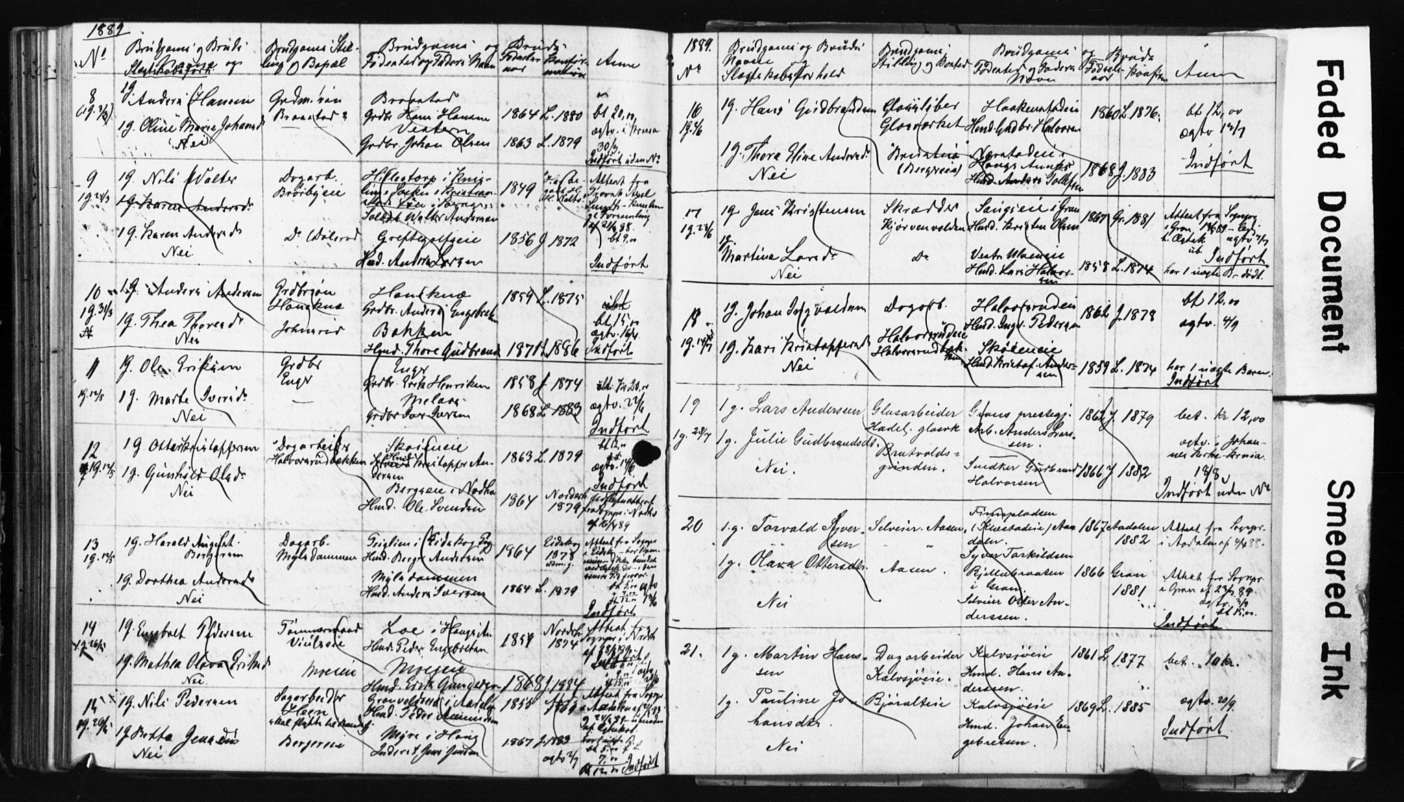 Jevnaker prestekontor, SAH/PREST-116/I/Ie: Banns register no. 2, 1867-1897
