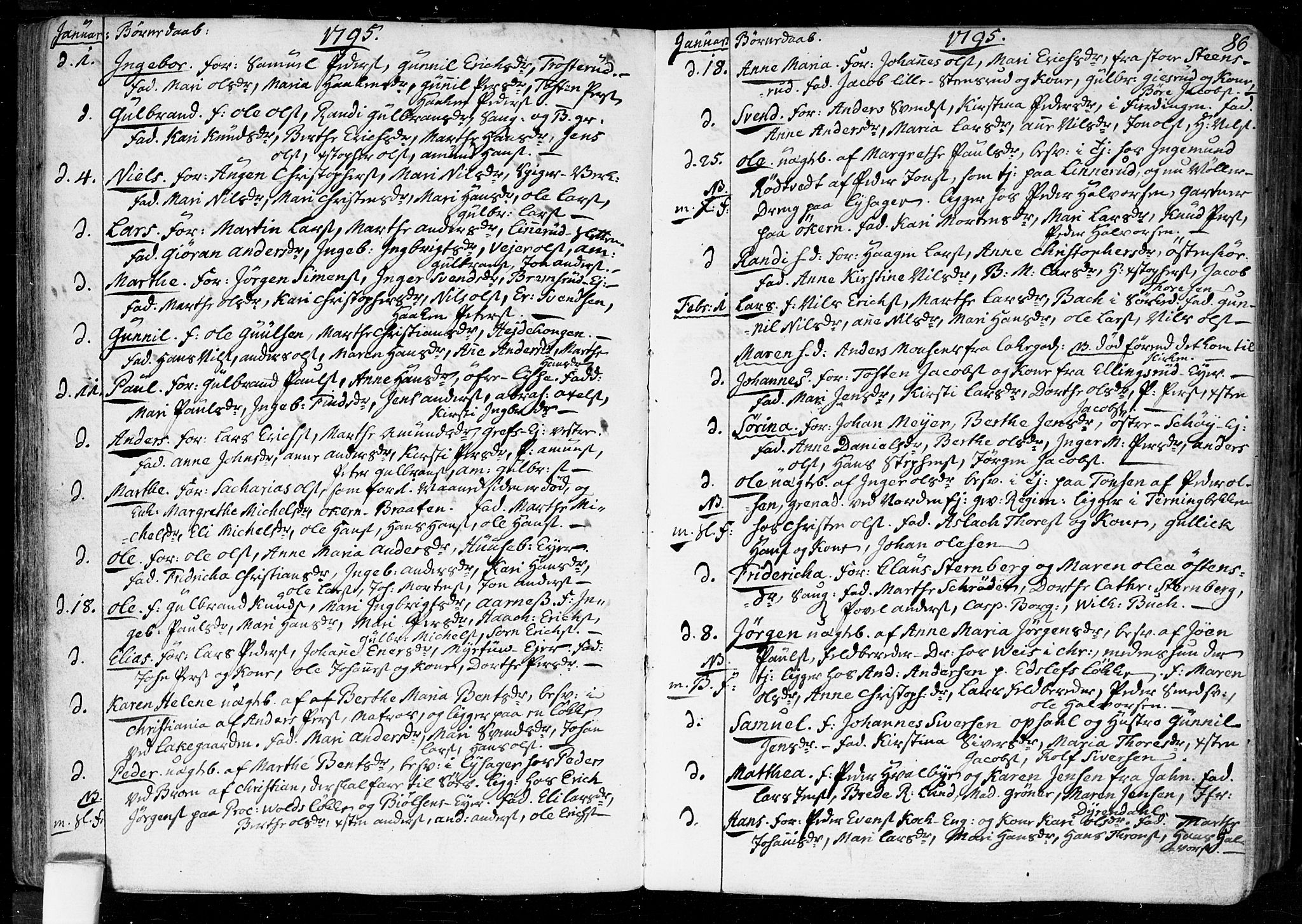 Aker prestekontor kirkebøker, SAO/A-10861/F/L0010: Parish register (official) no. 10, 1786-1809, p. 86