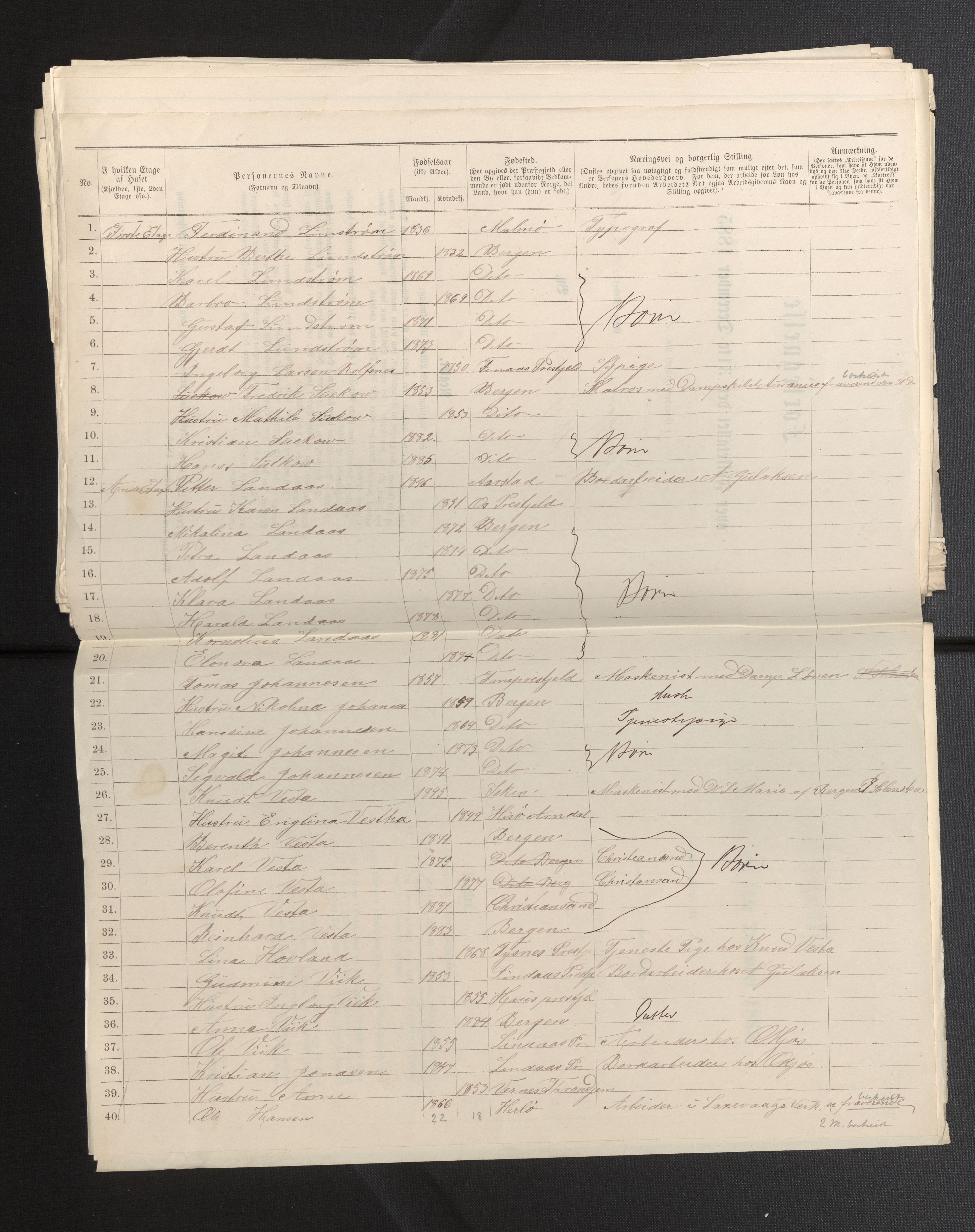 SAB, 1885 census for 1301 Bergen, 1885, p. 4677