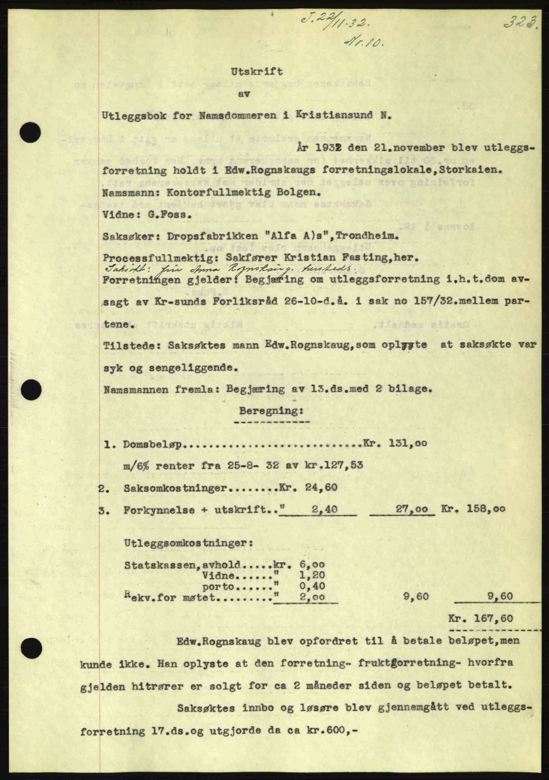 Kristiansund byfogd, AV/SAT-A-4587/A/27: Mortgage book no. 26, 1931-1933, Deed date: 22.11.1932