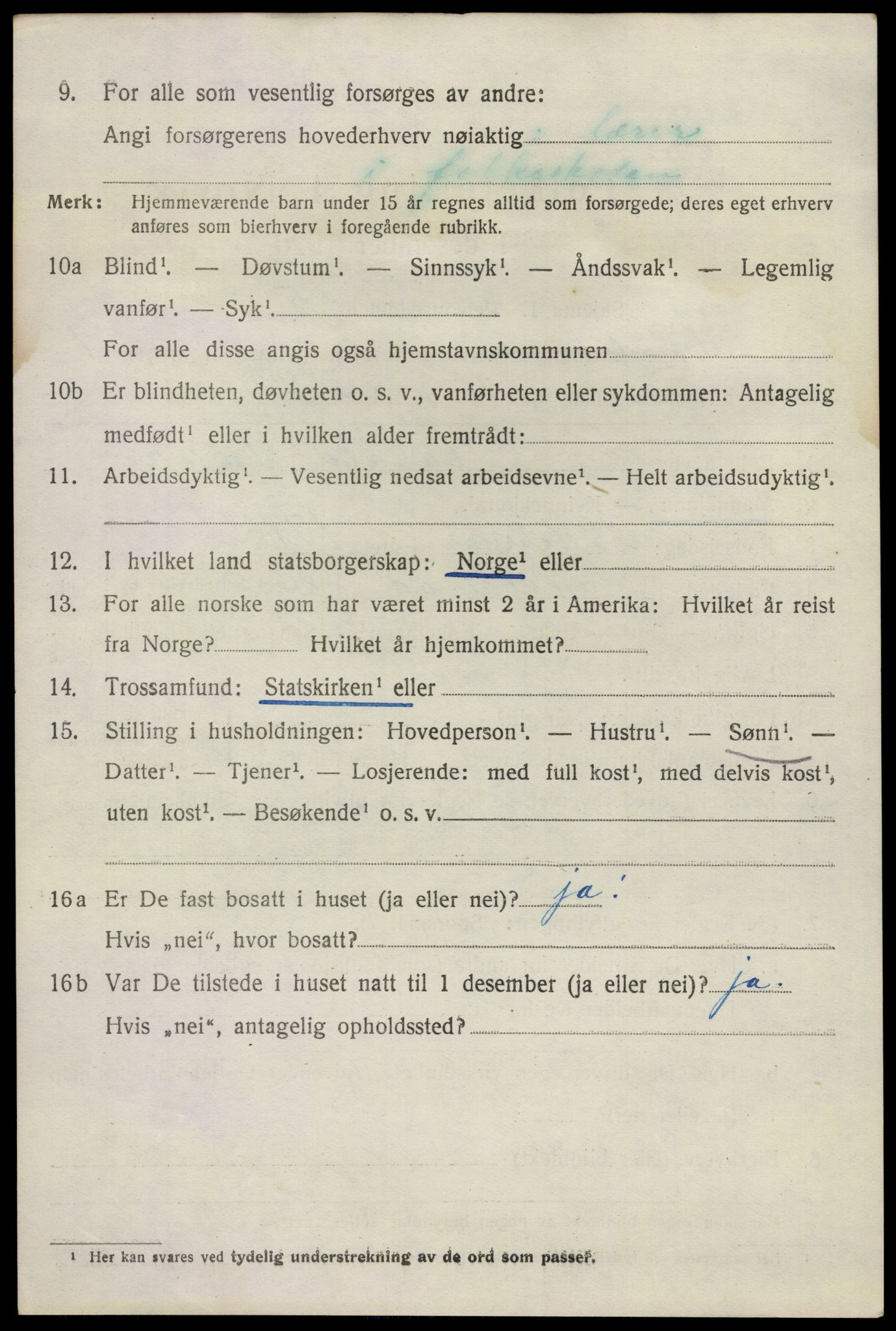 SAKO, 1920 census for Sandeherred, 1920, p. 3761