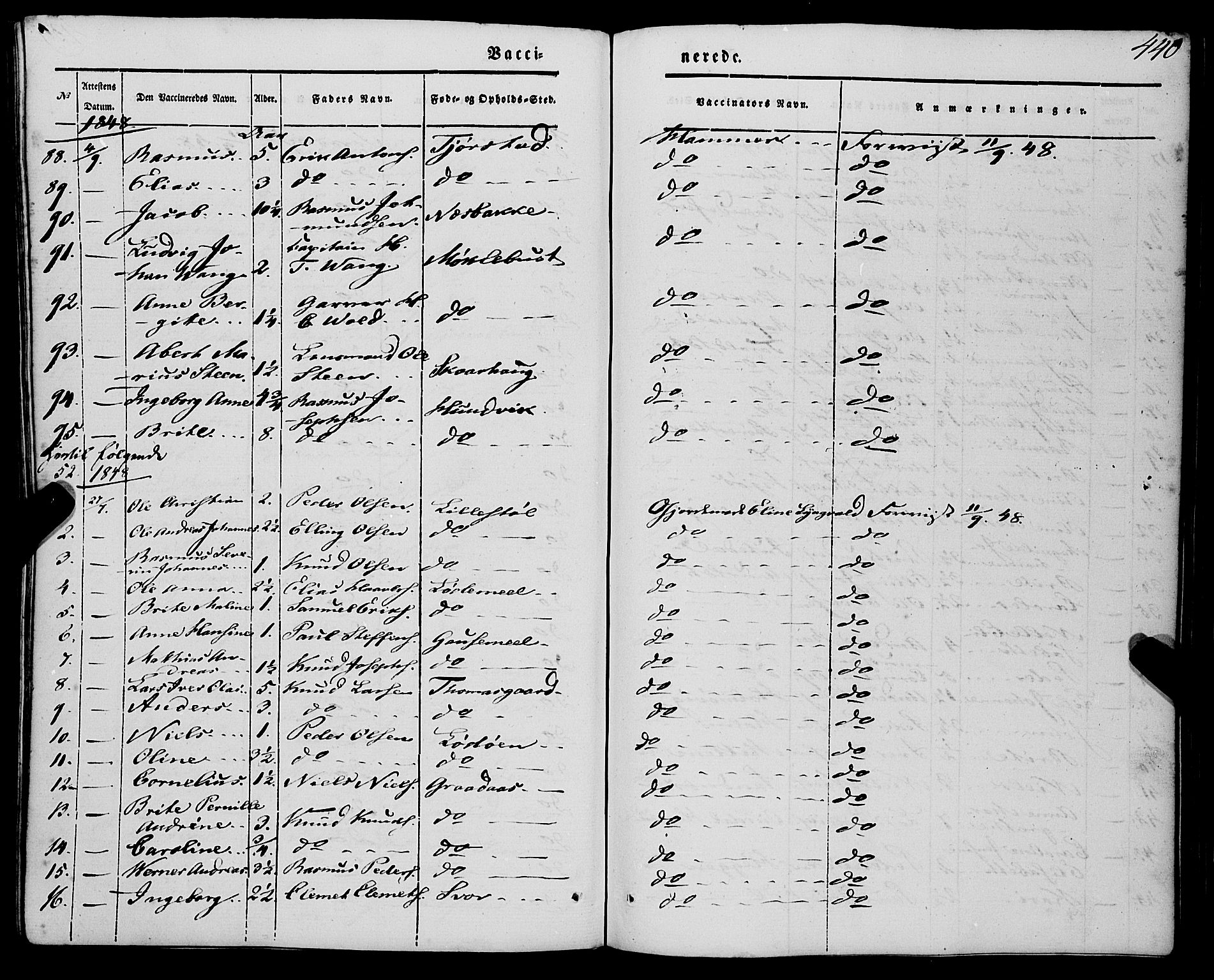 Eid sokneprestembete, AV/SAB-A-82301/H/Haa/Haaa/L0007: Parish register (official) no. A 7, 1844-1858, p. 440