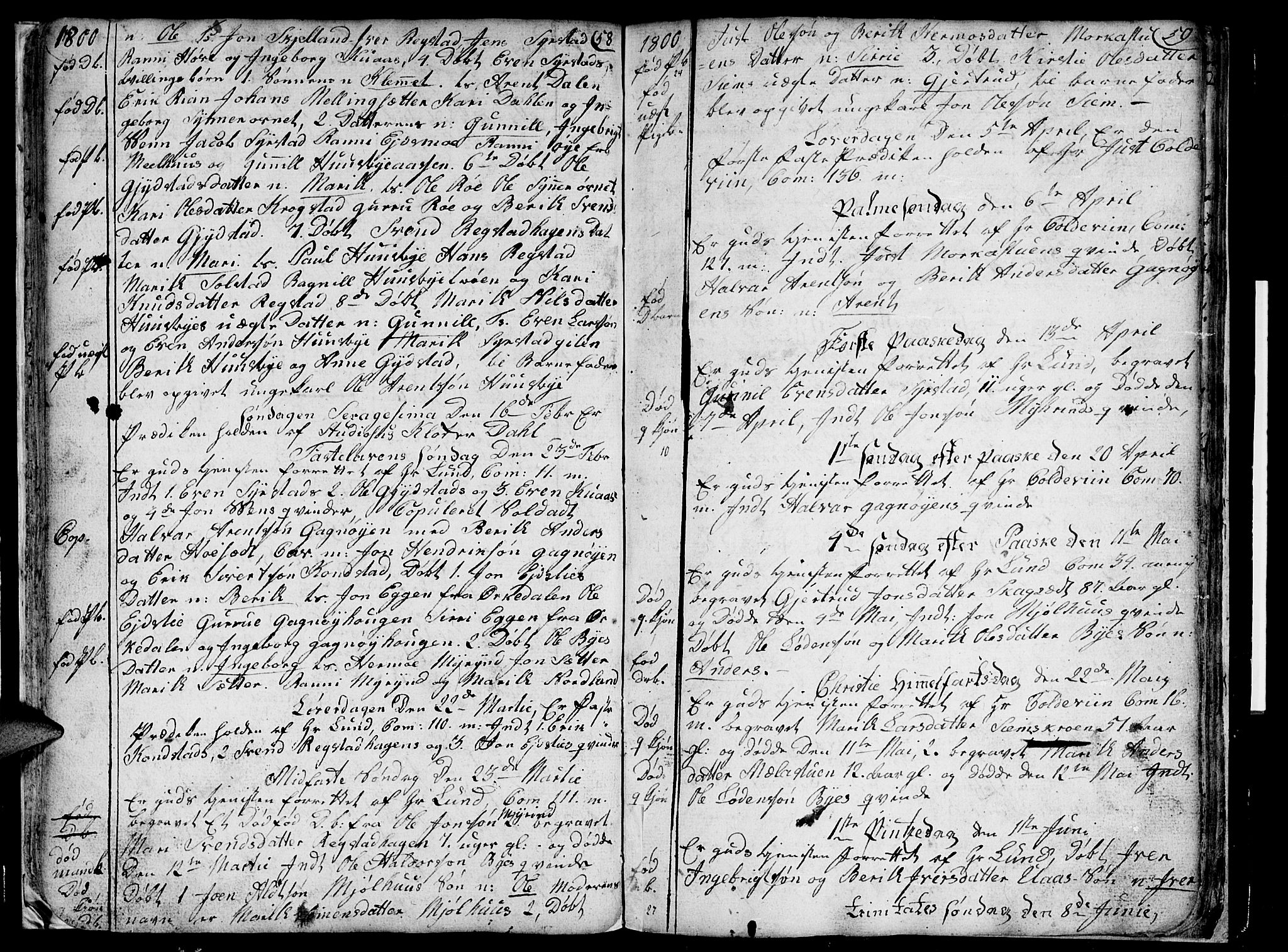 Ministerialprotokoller, klokkerbøker og fødselsregistre - Sør-Trøndelag, AV/SAT-A-1456/667/L0794: Parish register (official) no. 667A02, 1791-1816, p. 58-59
