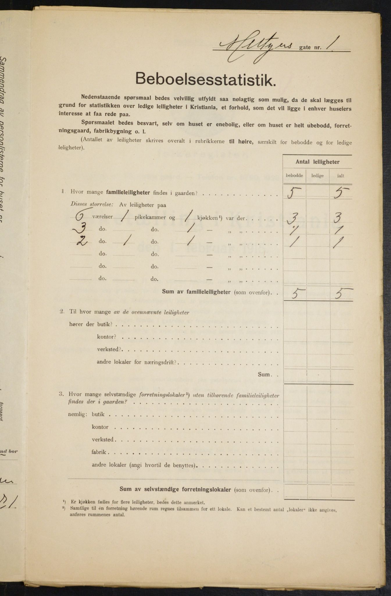 OBA, Municipal Census 1915 for Kristiania, 1915, p. 64556