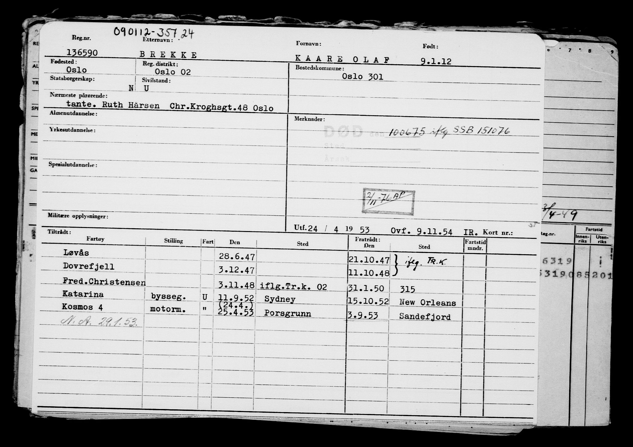 Direktoratet for sjømenn, AV/RA-S-3545/G/Gb/L0102: Hovedkort, 1912, p. 137