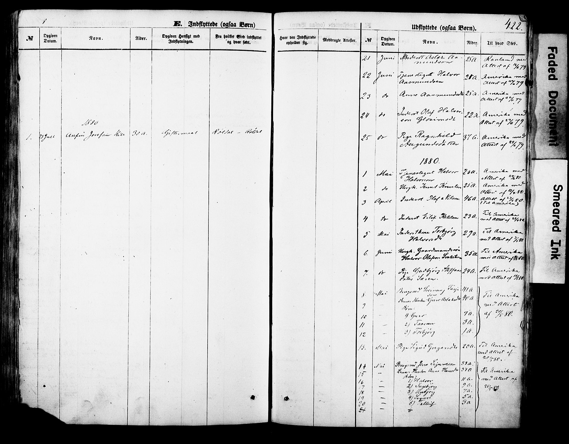 Vinje kirkebøker, AV/SAKO-A-312/F/Fa/L0005: Parish register (official) no. I 5, 1870-1886, p. 422