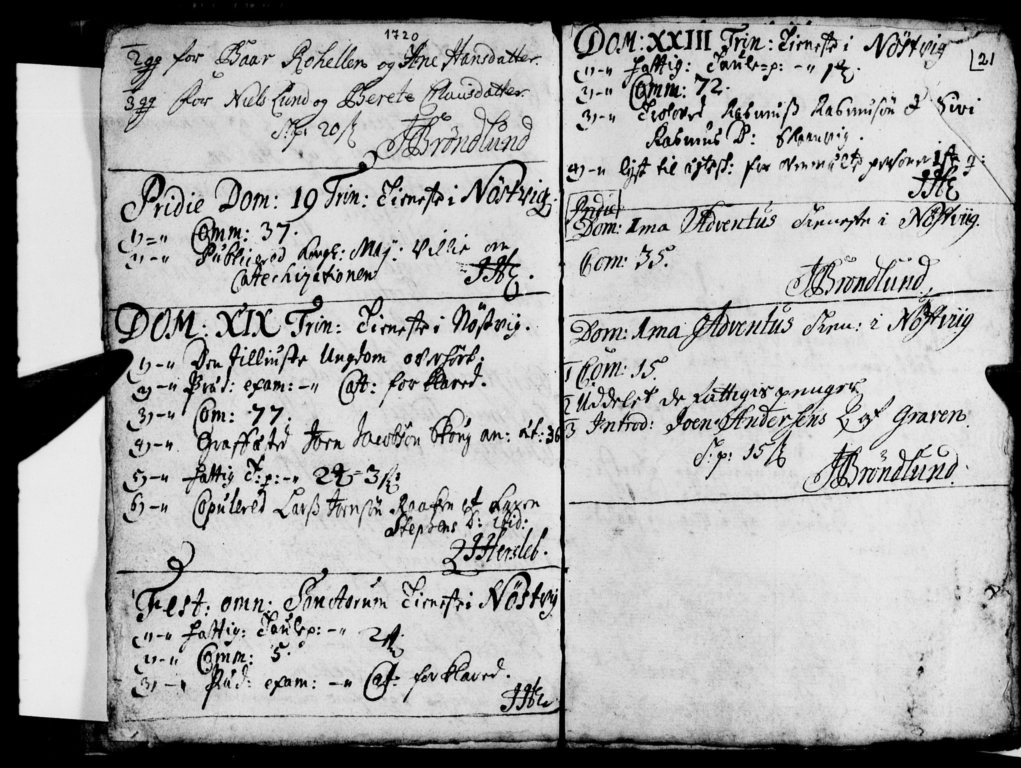 Ministerialprotokoller, klokkerbøker og fødselsregistre - Nordland, AV/SAT-A-1459/814/L0221: Parish register (official) no. 814A02, 1718-1762, p. 21