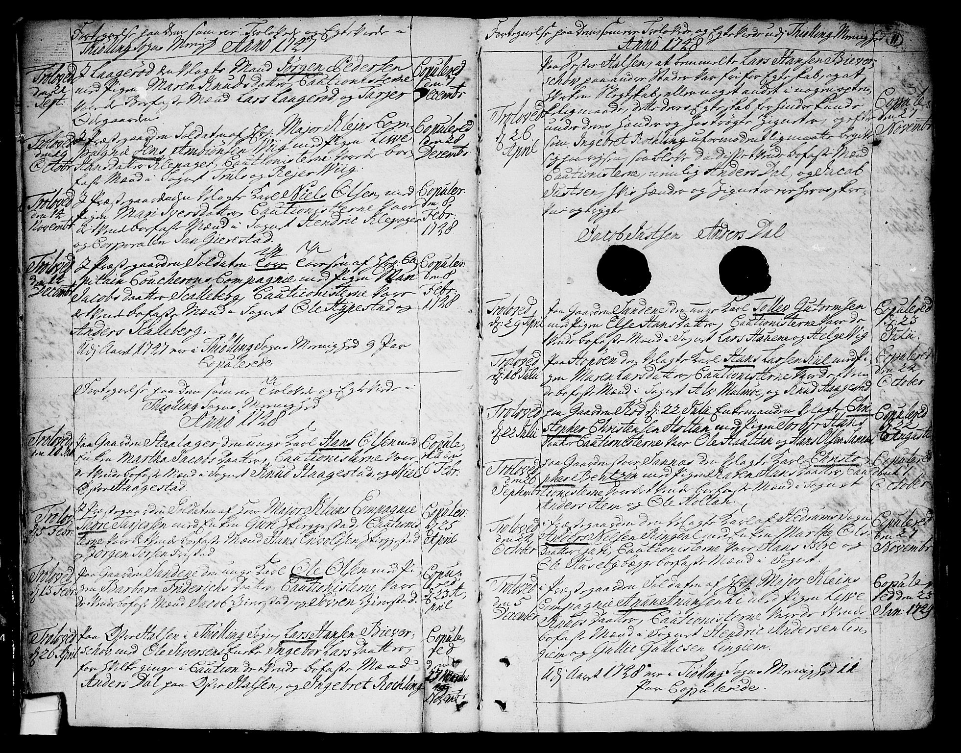 Tjølling kirkebøker, AV/SAKO-A-60/F/Fa/L0003: Parish register (official) no. 3, 1735-1778, p. 11