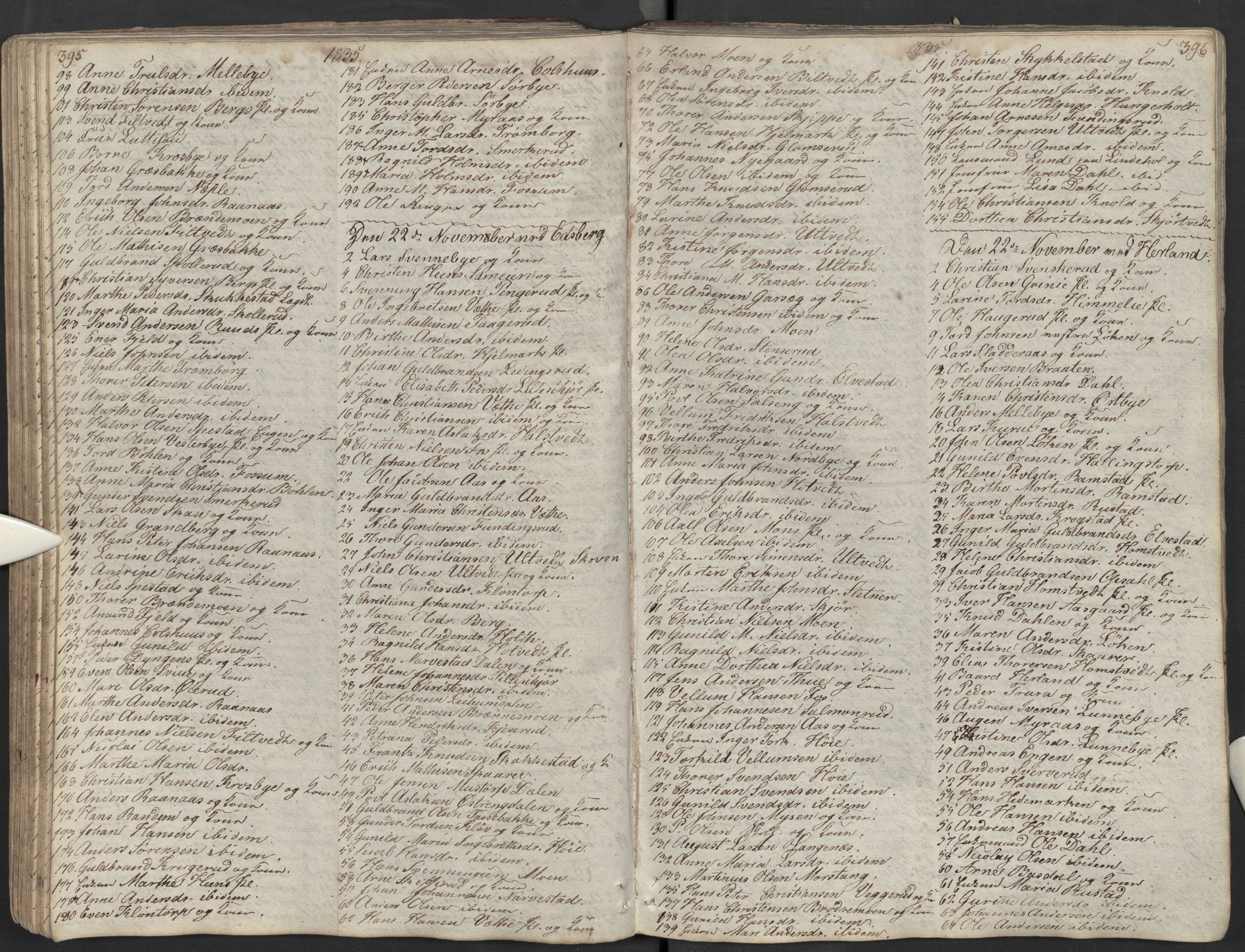 Eidsberg prestekontor Kirkebøker, AV/SAO-A-10905/M/Ma/L0002: Communicants register no. I 2, 1821-1841, p. 395-396