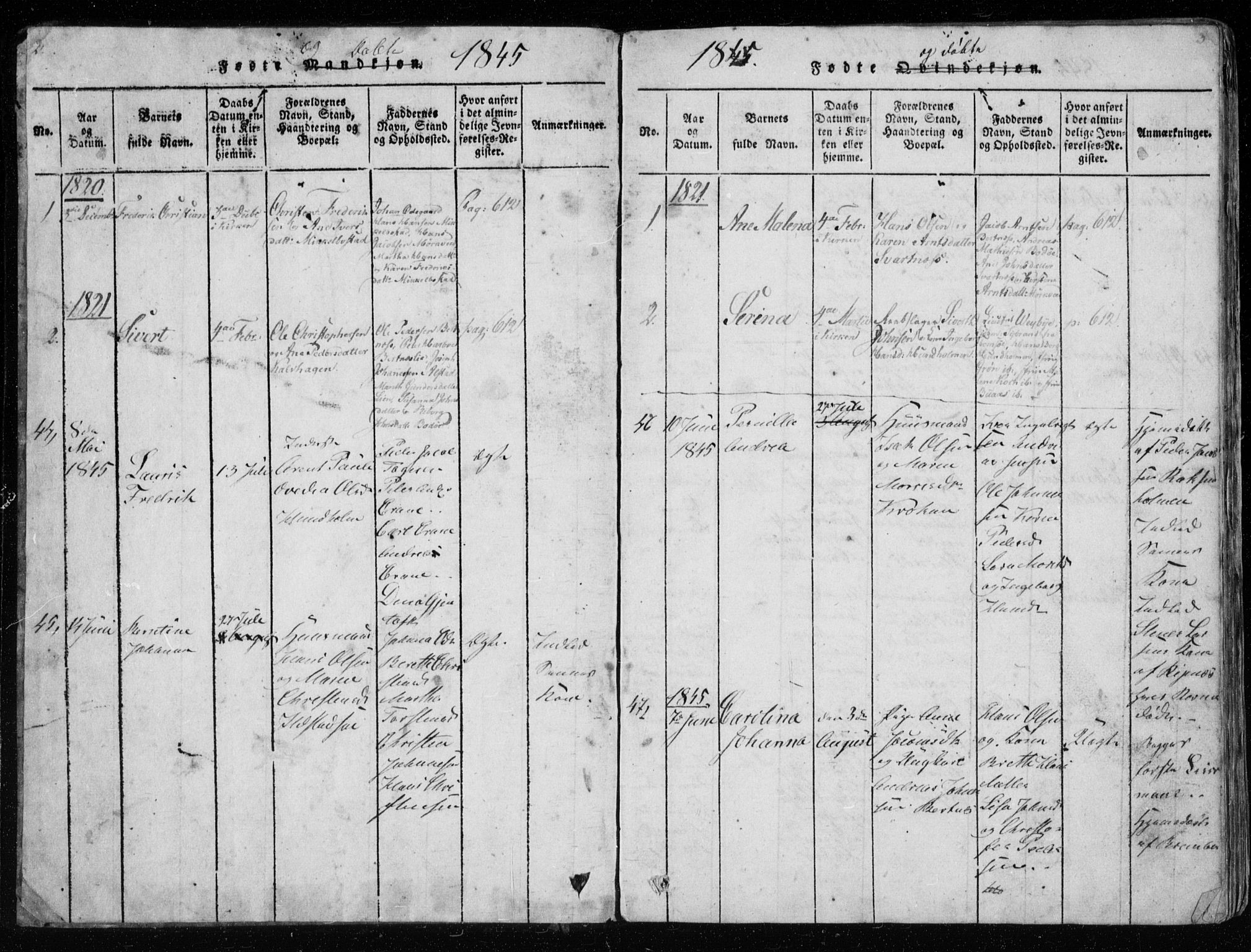 Ministerialprotokoller, klokkerbøker og fødselsregistre - Nordland, SAT/A-1459/801/L0026: Parish register (copy) no. 801C01, 1820-1855, p. 2-3