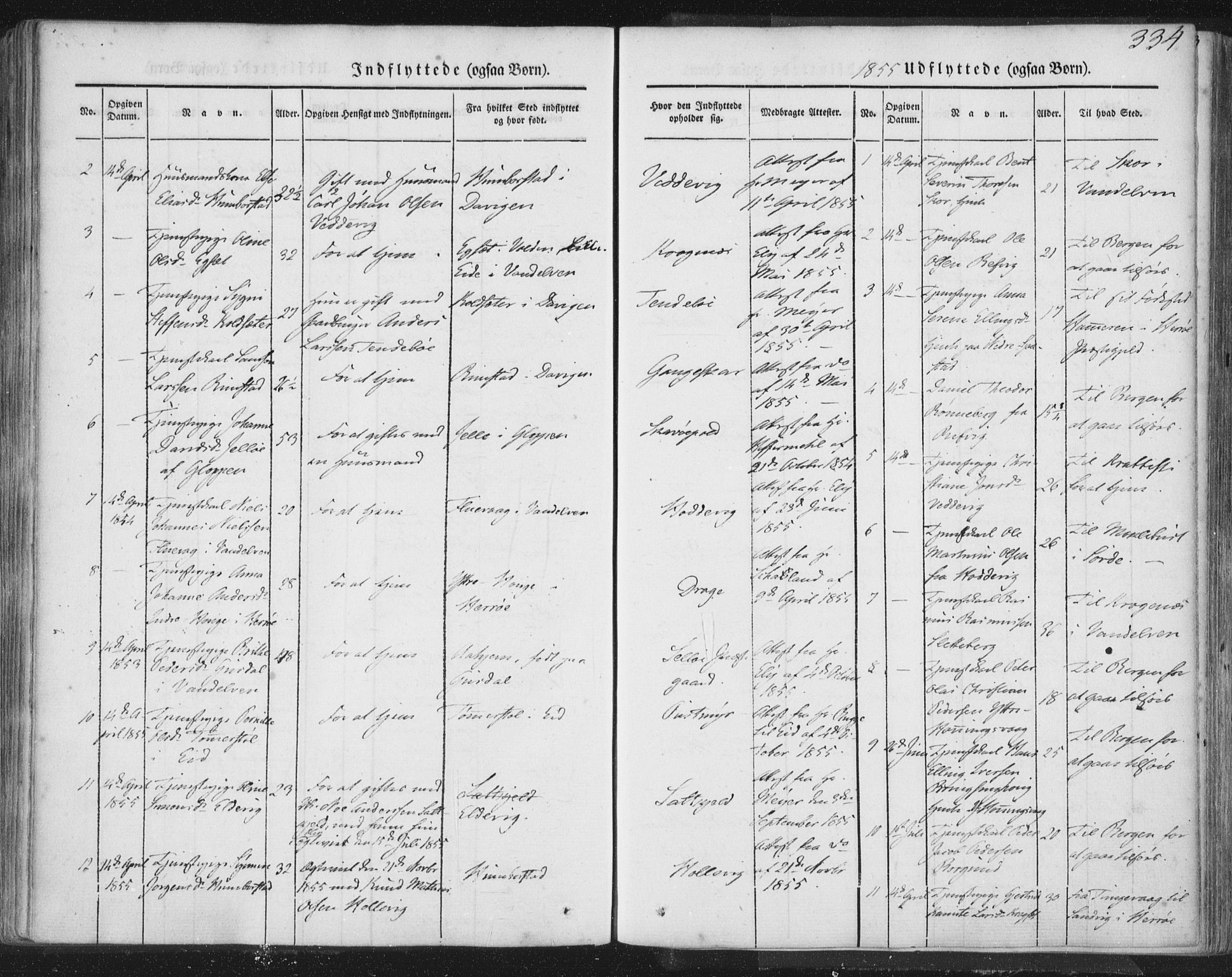 Selje sokneprestembete, AV/SAB-A-99938/H/Ha/Haa/Haaa: Parish register (official) no. A 10, 1844-1858, p. 334