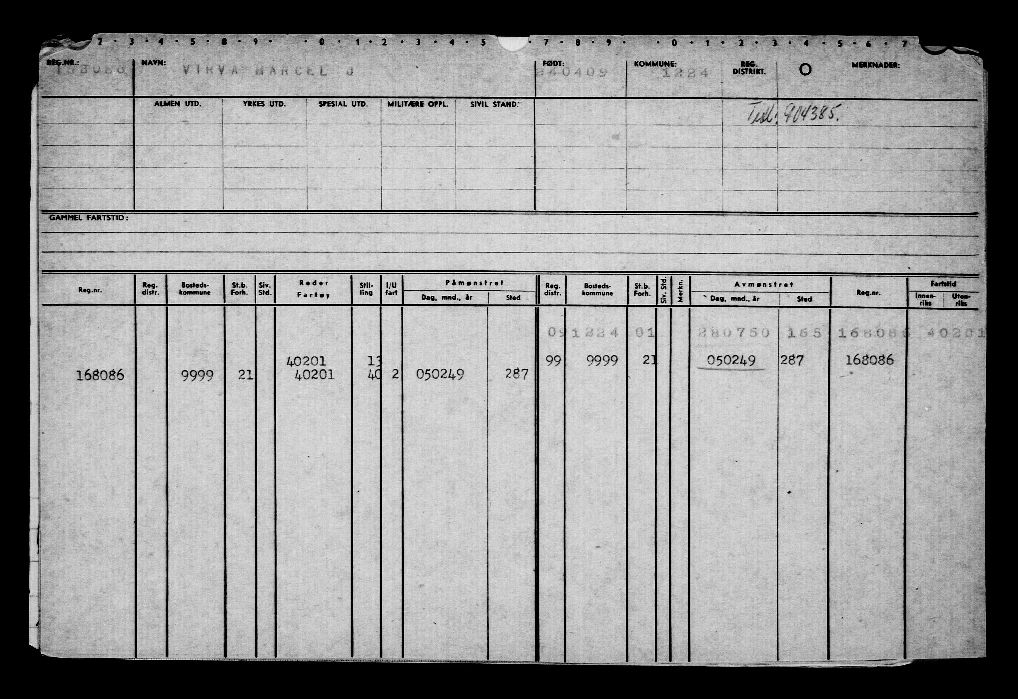 Direktoratet for sjømenn, AV/RA-S-3545/G/Gb/L0082: Hovedkort, 1909, p. 875