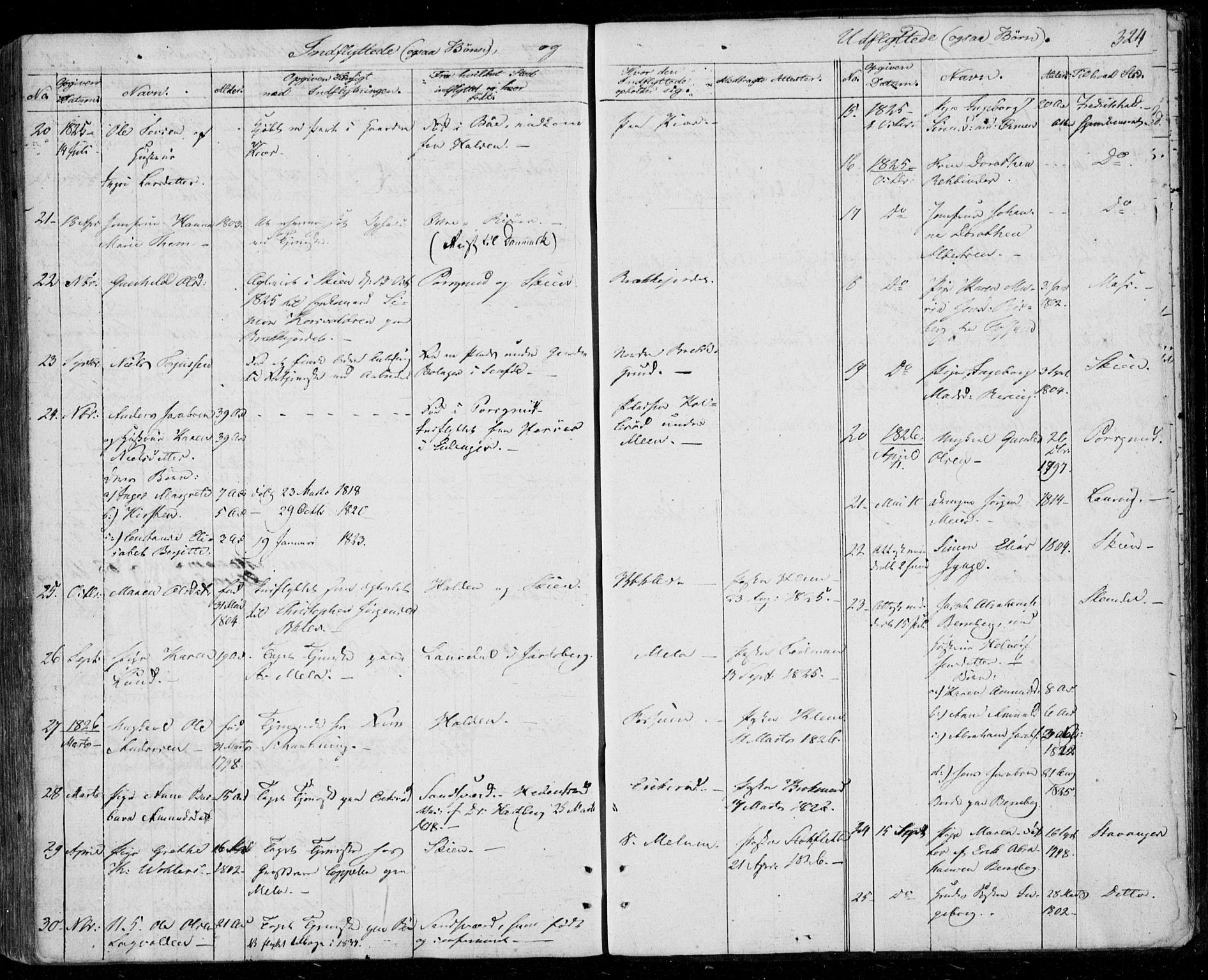 Gjerpen kirkebøker, SAKO/A-265/F/Fa/L0005: Parish register (official) no. I 5, 1823-1829, p. 324
