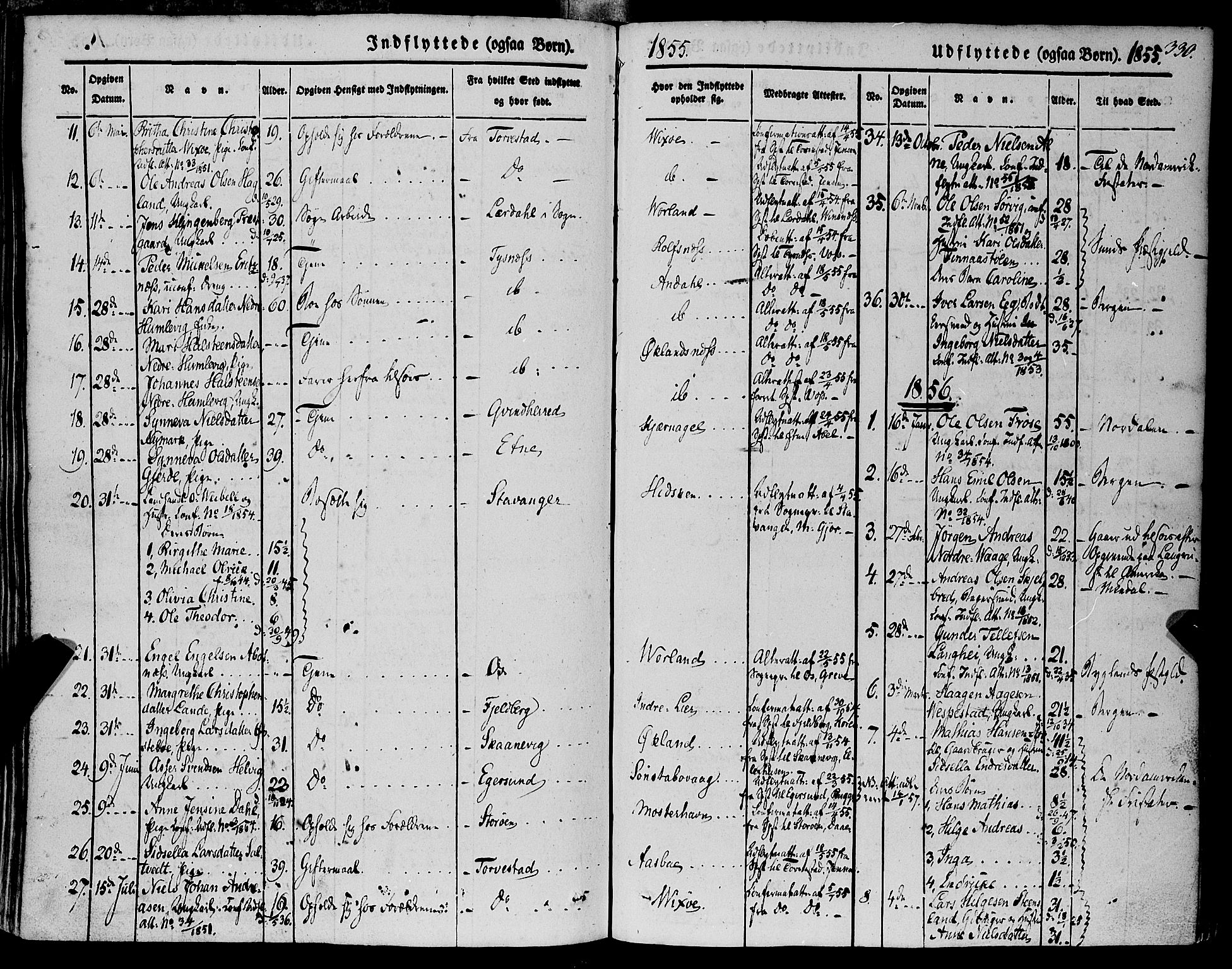 Finnås sokneprestembete, SAB/A-99925/H/Ha/Haa/Haaa/L0007: Parish register (official) no. A 7, 1850-1862, p. 330