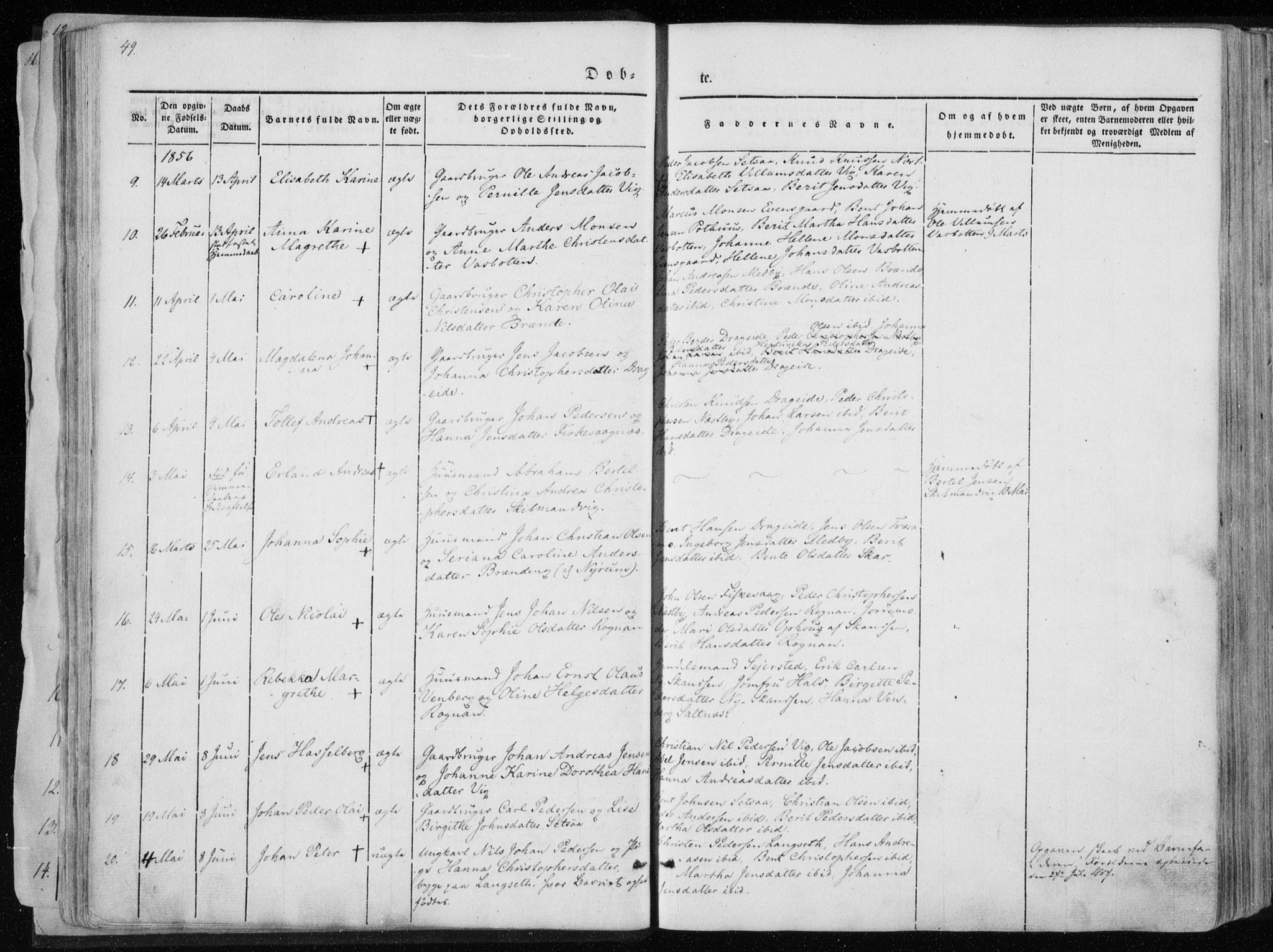 Ministerialprotokoller, klokkerbøker og fødselsregistre - Nordland, AV/SAT-A-1459/847/L0666: Parish register (official) no. 847A06, 1842-1871, p. 49