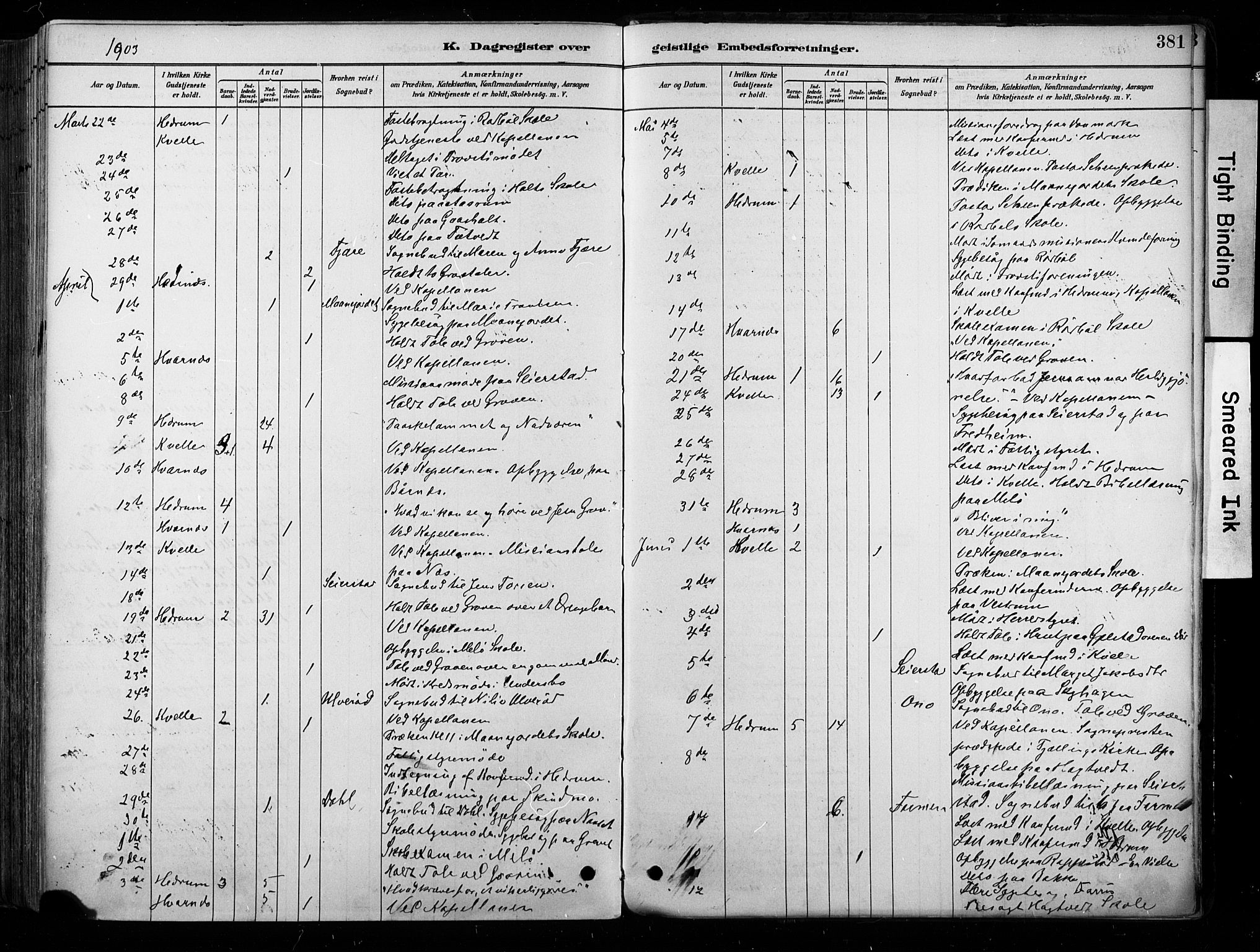 Hedrum kirkebøker, AV/SAKO-A-344/F/Fa/L0009: Parish register (official) no. I 9, 1881-1903, p. 381