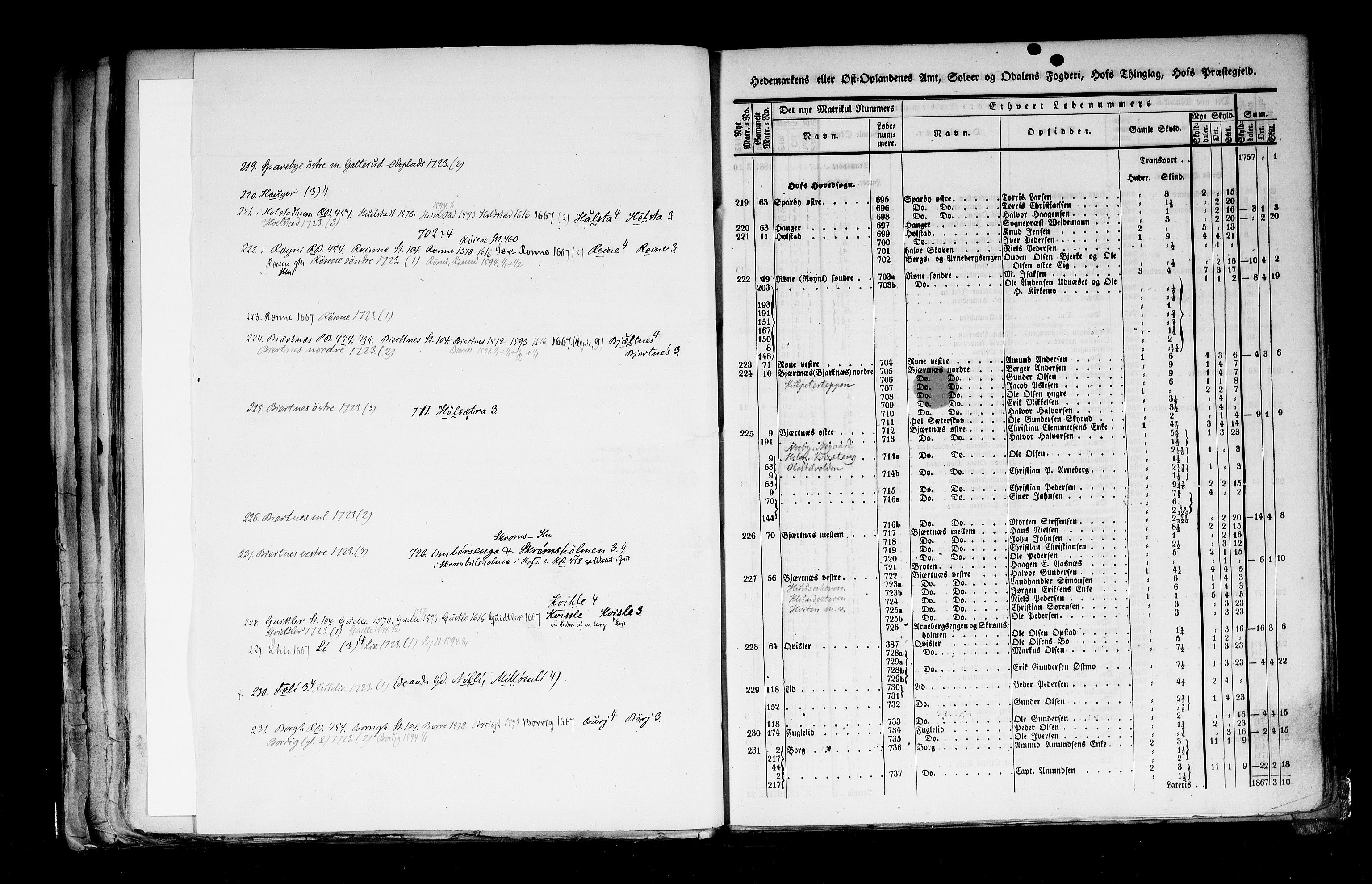 Rygh, AV/RA-PA-0034/F/Fb/L0003: Matrikkelen for 1838 - Hedemarken amt (Hedmark fylke), 1838