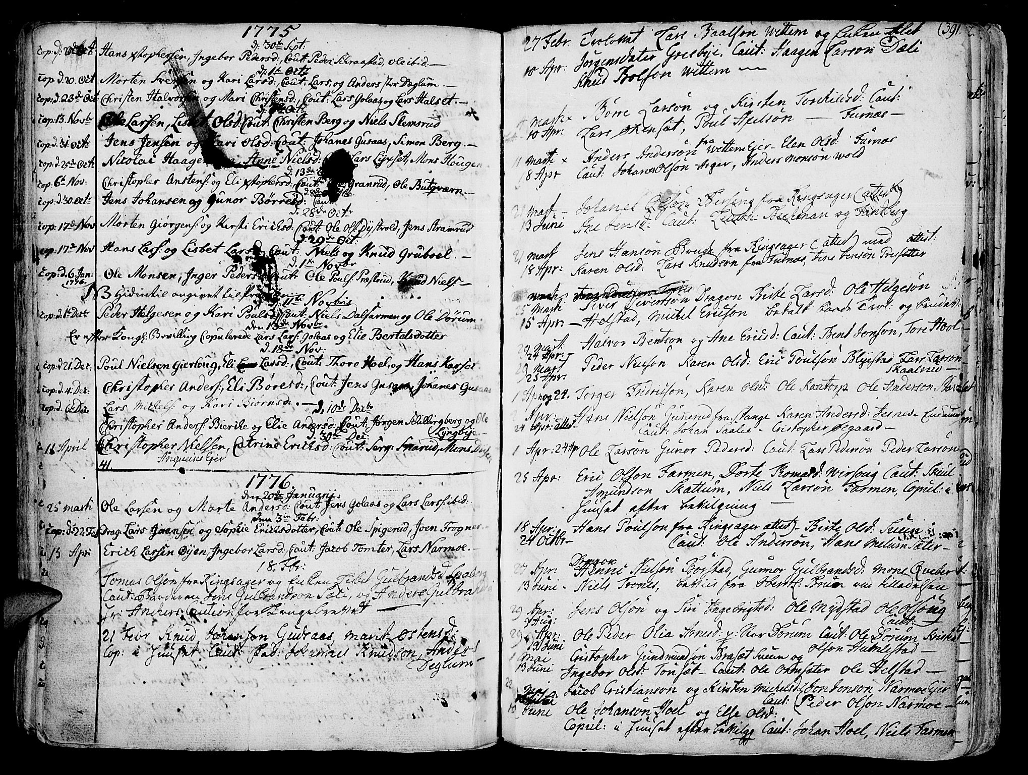 Vang prestekontor, Hedmark, AV/SAH-PREST-008/H/Ha/Haa/L0003: Parish register (official) no. 3, 1734-1809, p. 391