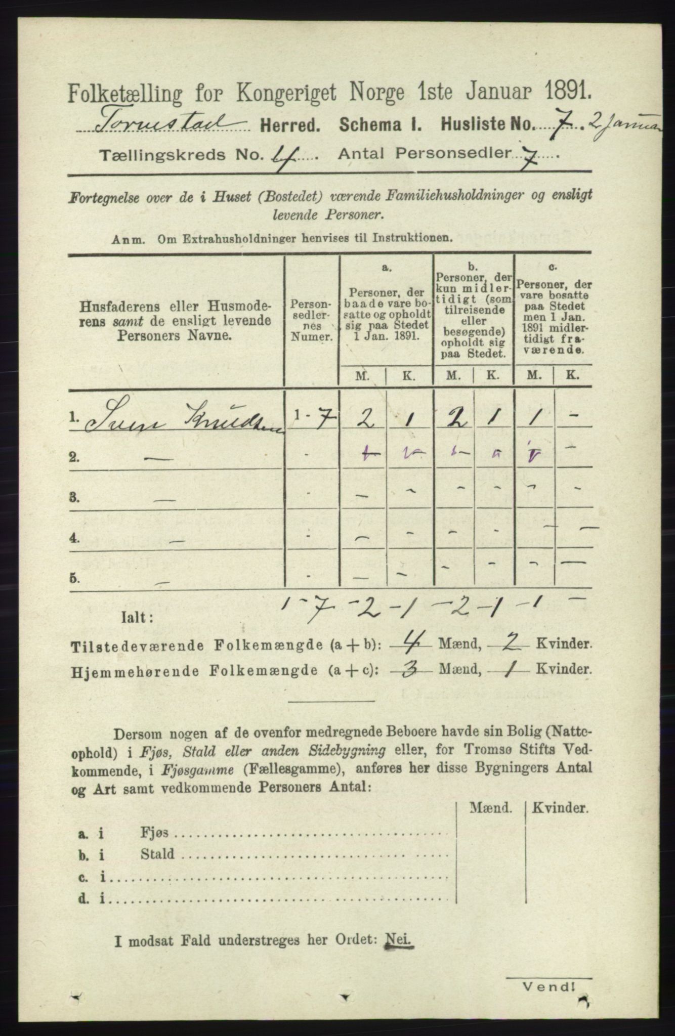 RA, 1891 census for 1152 Torvastad, 1891, p. 1428