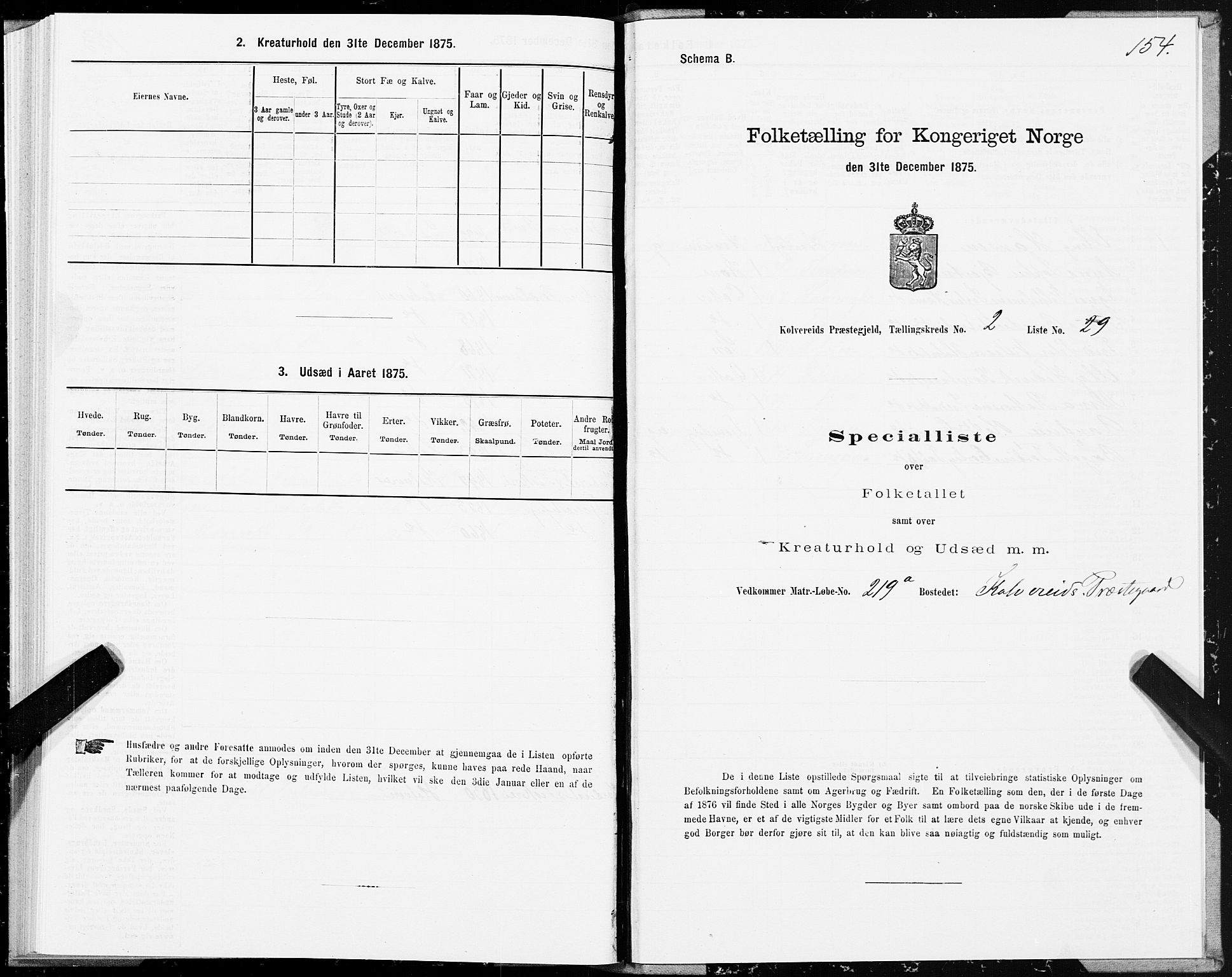 SAT, 1875 census for 1752P Kolvereid, 1875, p. 1154