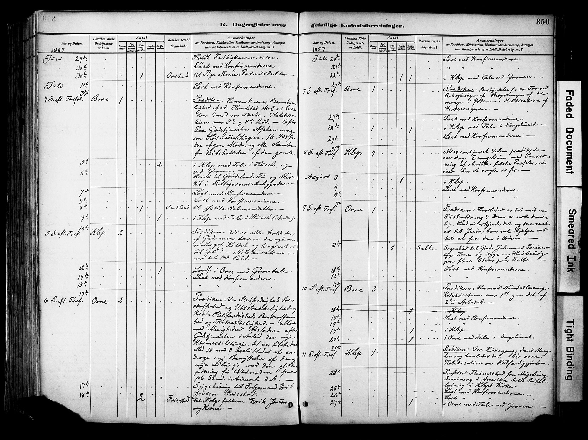 Klepp sokneprestkontor, AV/SAST-A-101803/001/3/30BA/L0009: Parish register (official) no. A 7, 1886-1915, p. 350