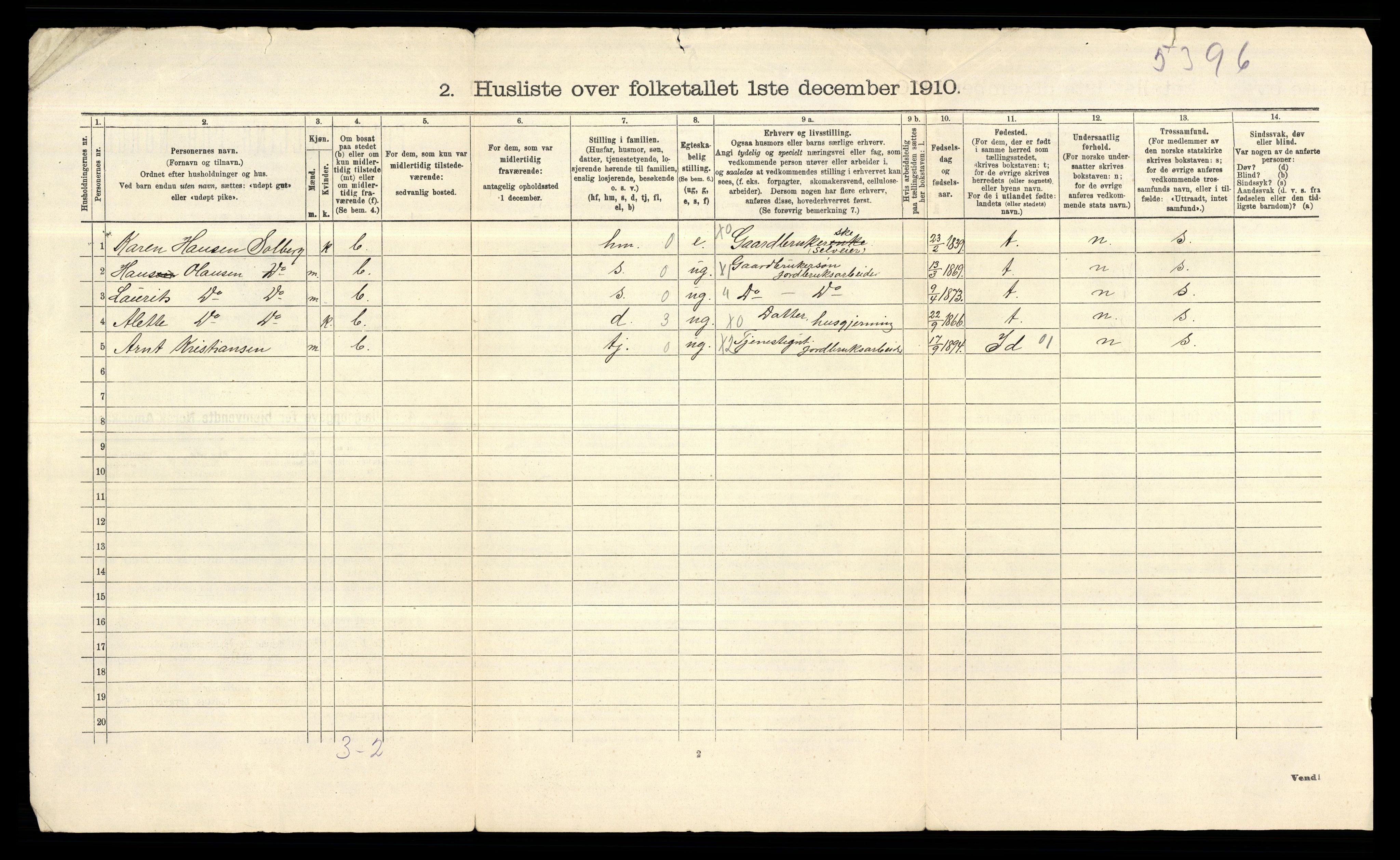 RA, 1910 census for Skjeberg, 1910, p. 57