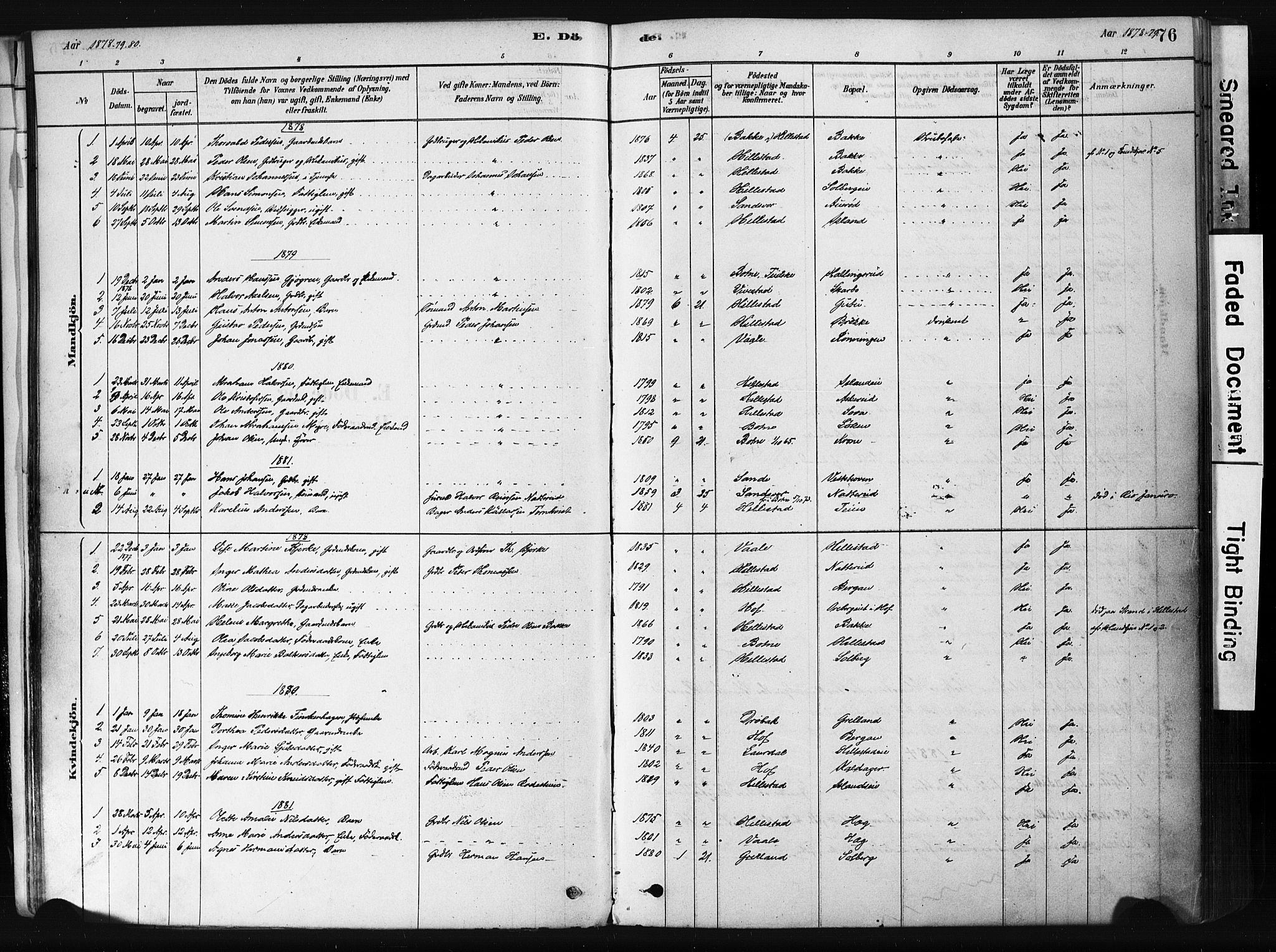 Botne kirkebøker, SAKO/A-340/F/Fb/L0001: Parish register (official) no. II 1, 1878-1902, p. 76