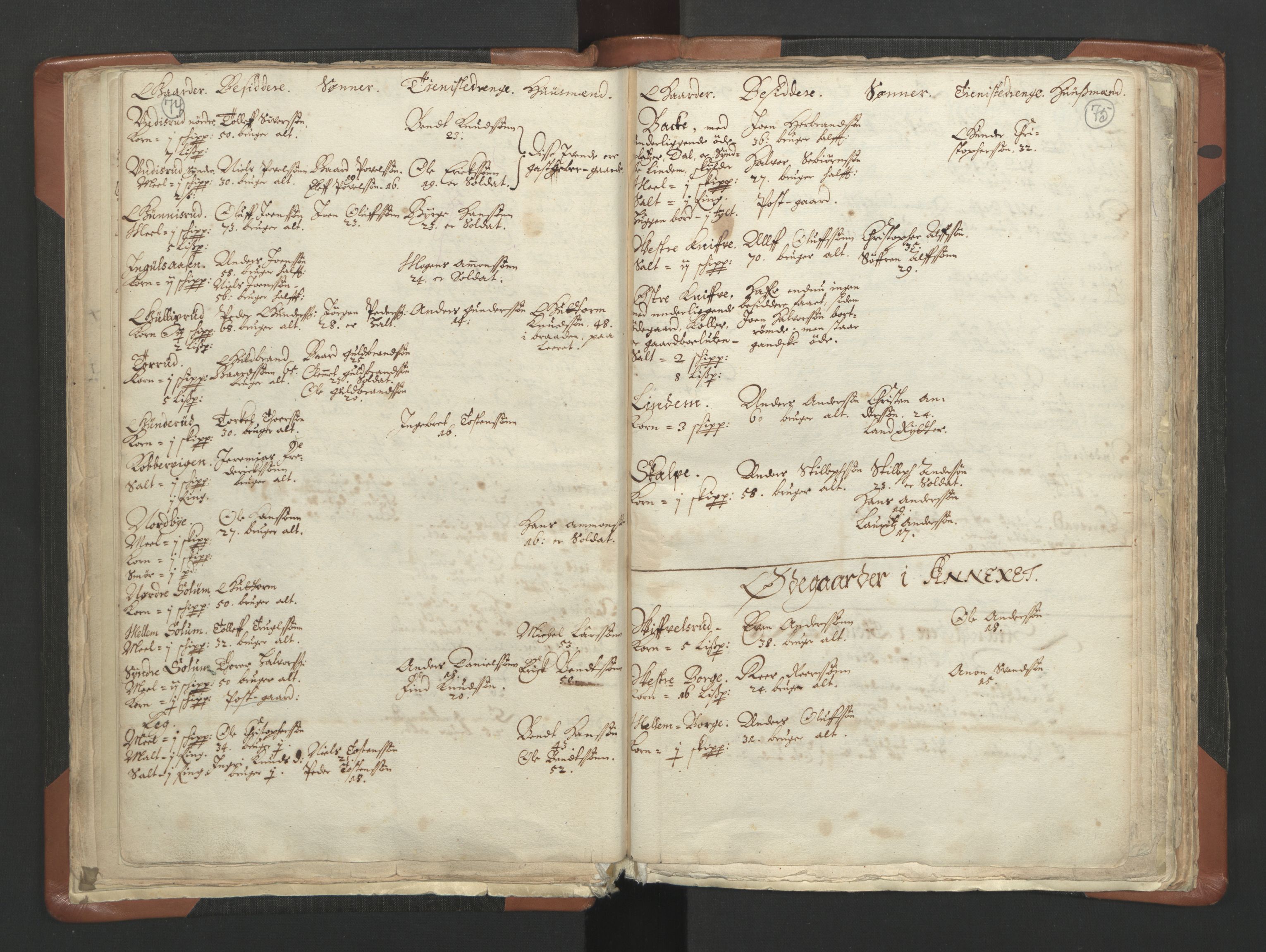 RA, Vicar's Census 1664-1666, no. 10: Tønsberg deanery, 1664-1666, p. 74-75