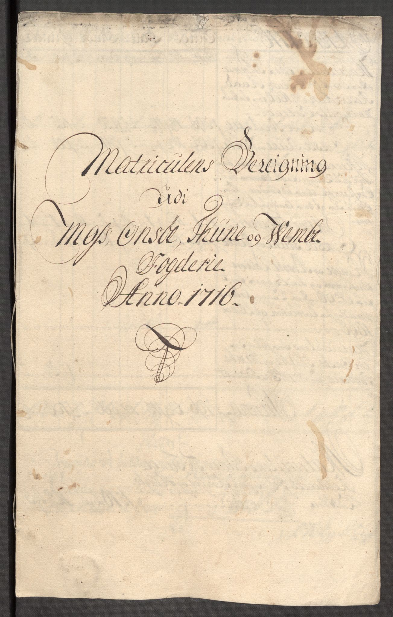 Rentekammeret inntil 1814, Reviderte regnskaper, Fogderegnskap, RA/EA-4092/R04/L0140: Fogderegnskap Moss, Onsøy, Tune, Veme og Åbygge, 1715-1716, p. 276