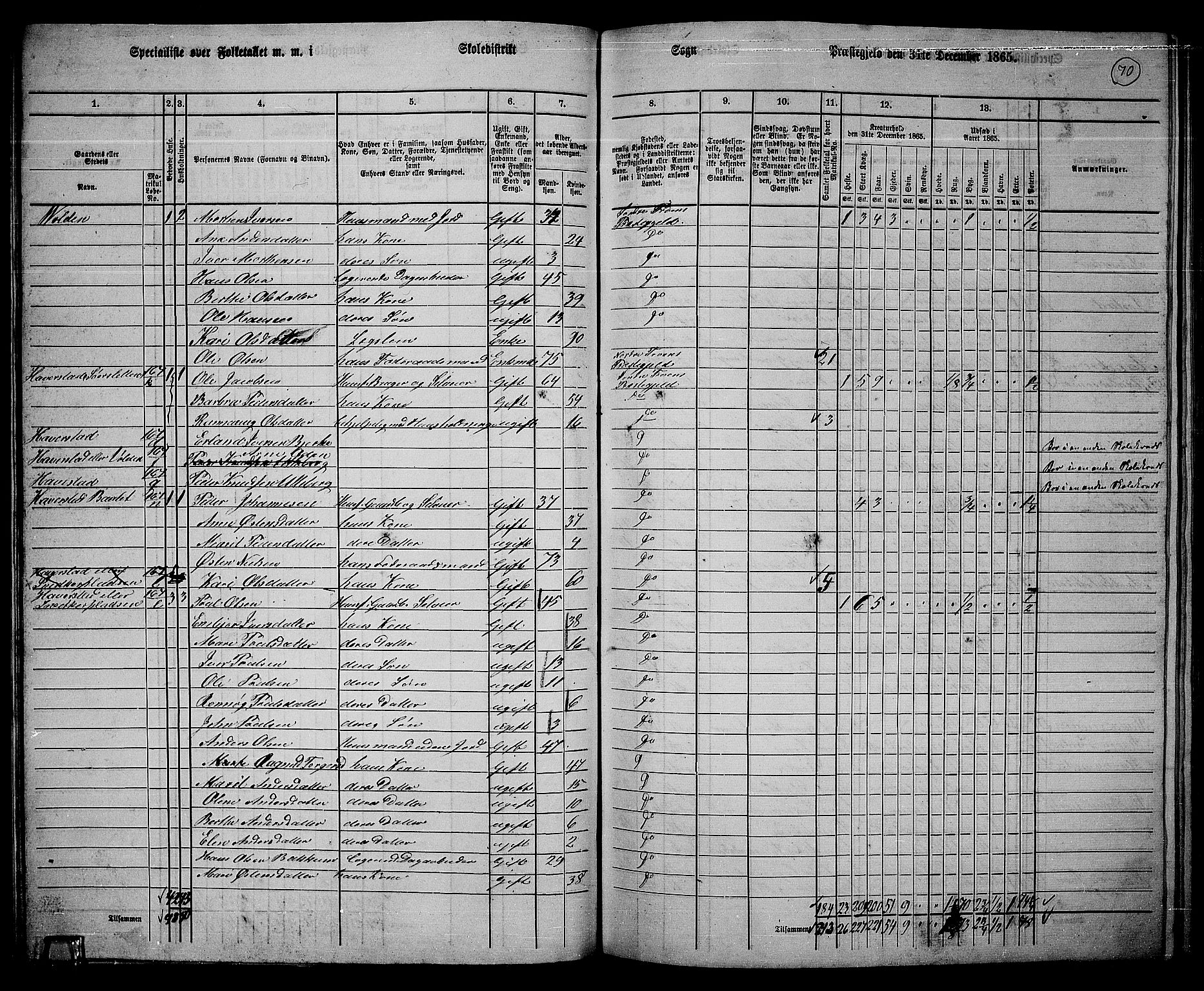 RA, 1865 census for Sør-Fron, 1865, p. 57