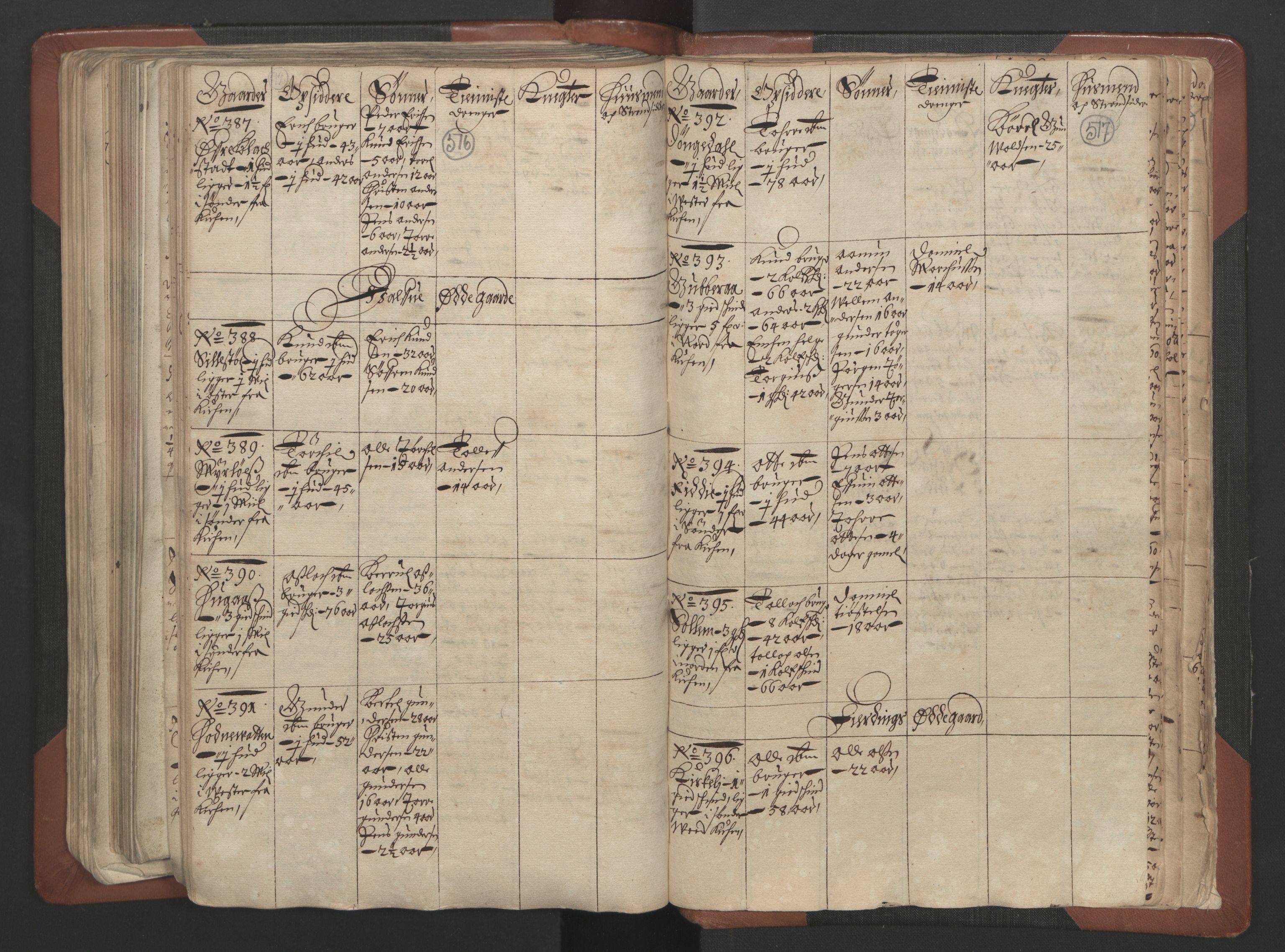 RA, Bailiff's Census 1664-1666, no. 7: Nedenes fogderi, 1664-1666, p. 516-517