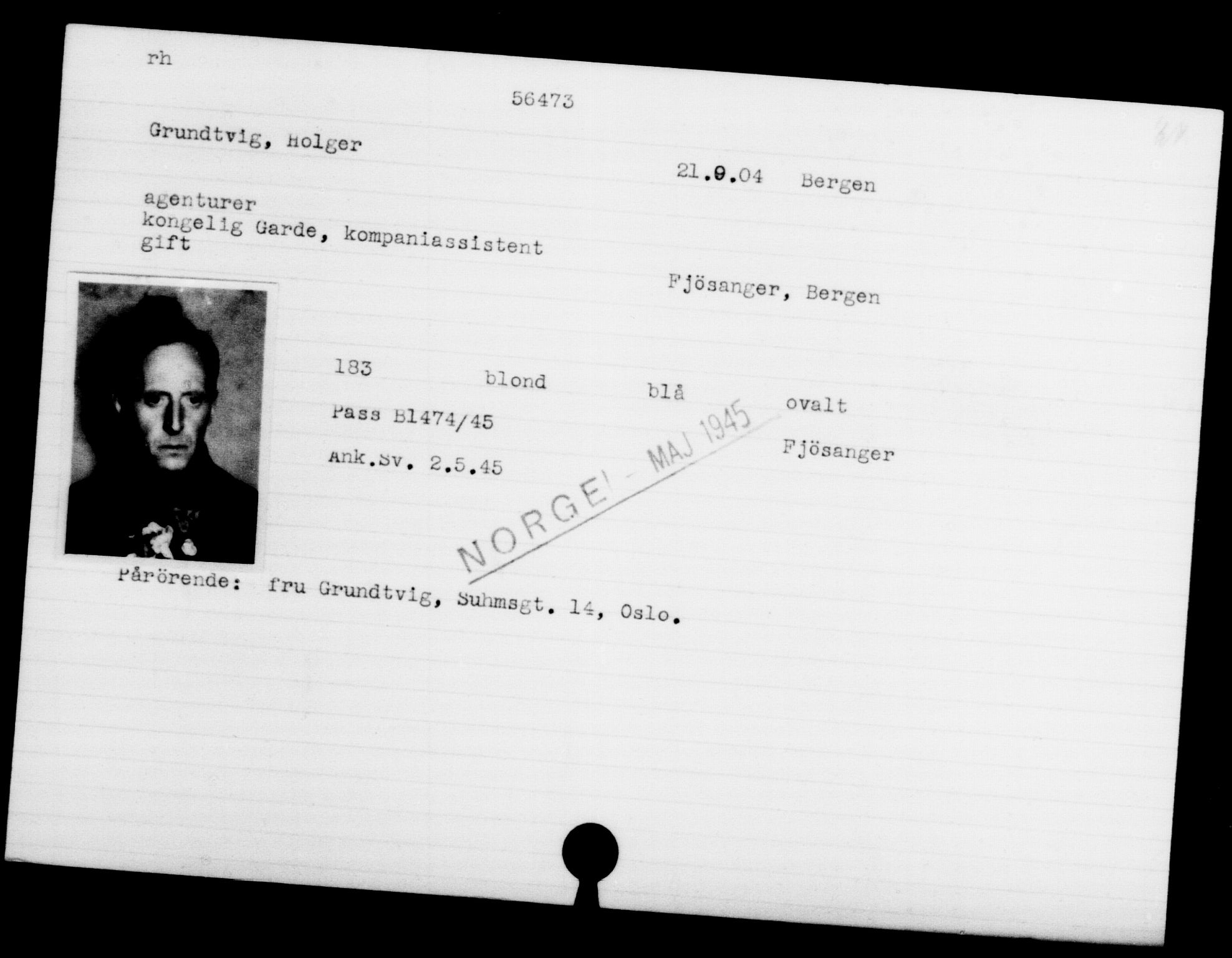 Utenriksstasjonene, Legasjonen i Stockholm, Flyktningkontoret, AV/RA-S-6753/V/Va/L0020: Kjesäterkartoteket, flyktninger med registreringsnr. 55000-58245, 1940-1945, p. 1472