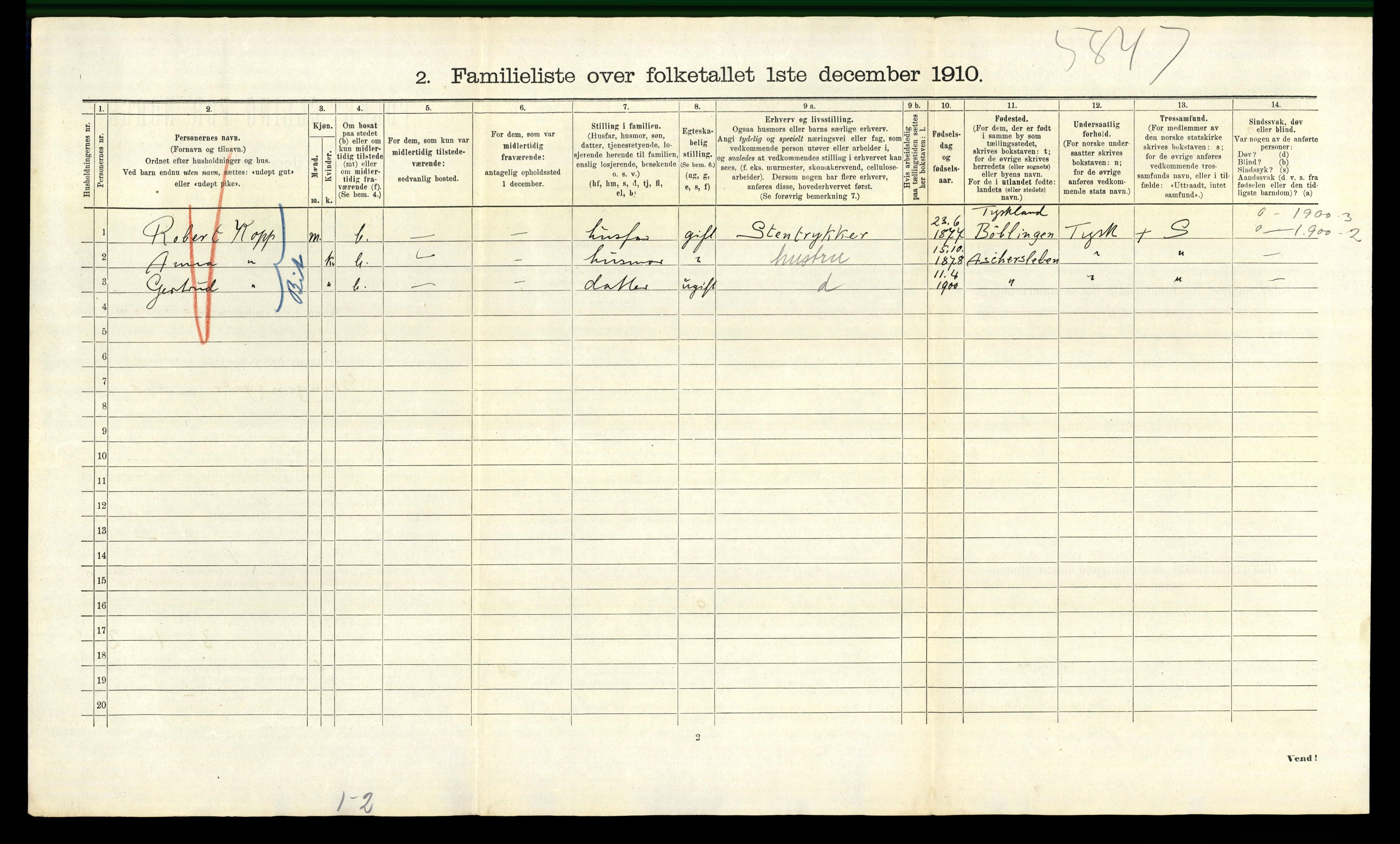 RA, 1910 census for Kristiania, 1910, p. 101862