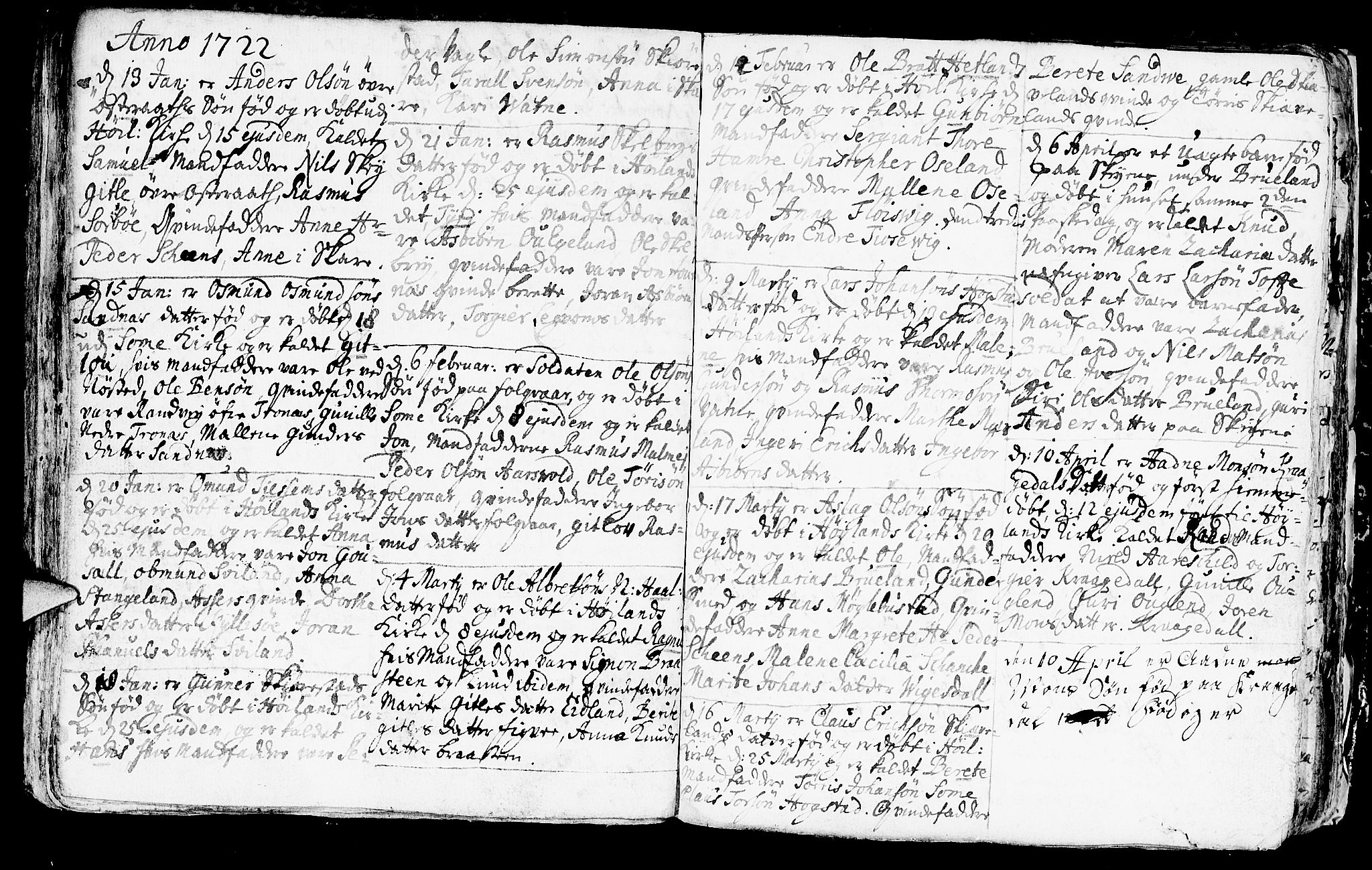 Høyland sokneprestkontor, SAST/A-101799/001/30BA/L0001: Parish register (official) no. A 1, 1691-1732