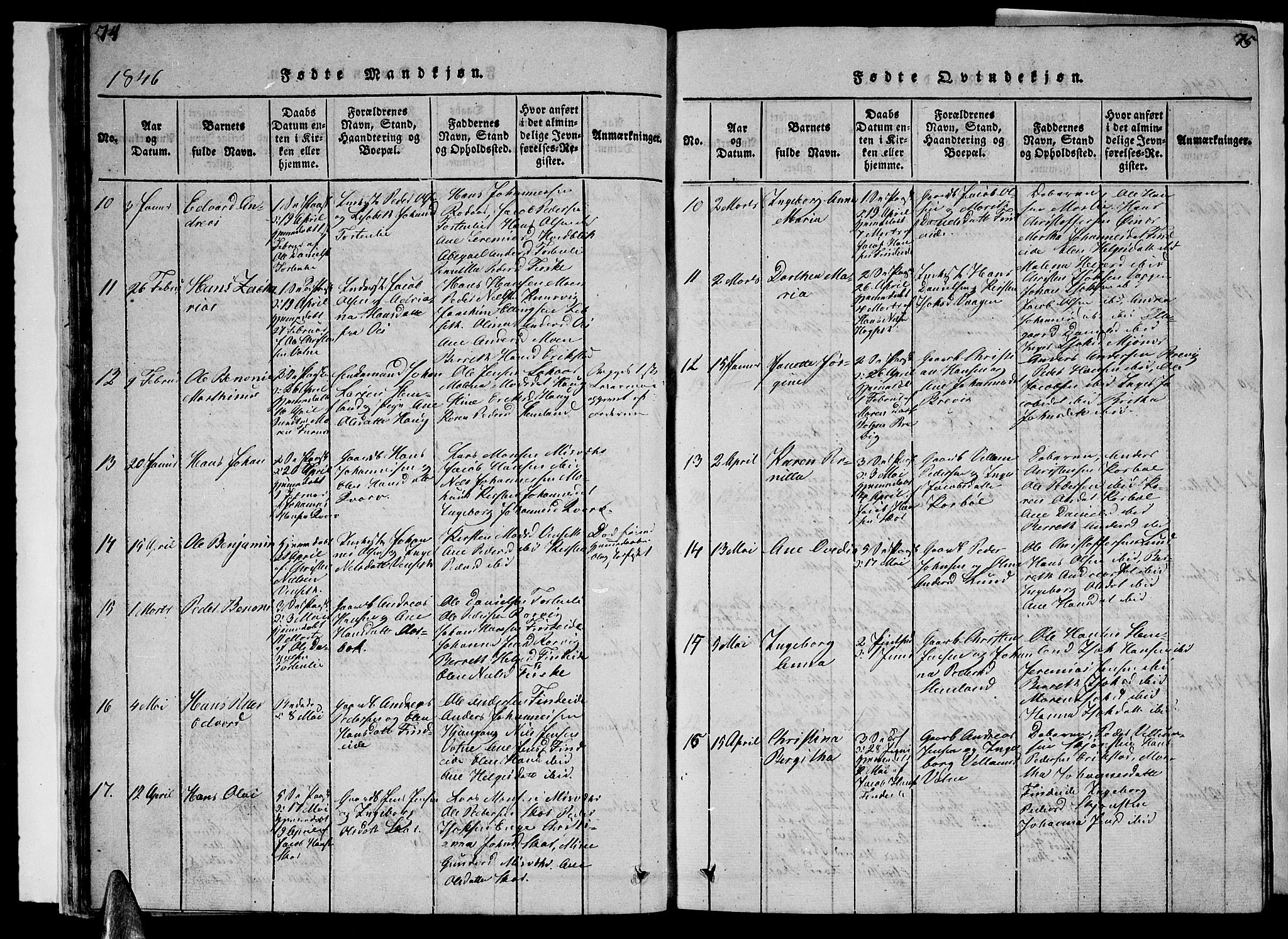 Ministerialprotokoller, klokkerbøker og fødselsregistre - Nordland, AV/SAT-A-1459/852/L0752: Parish register (copy) no. 852C03, 1840-1855, p. 74-75