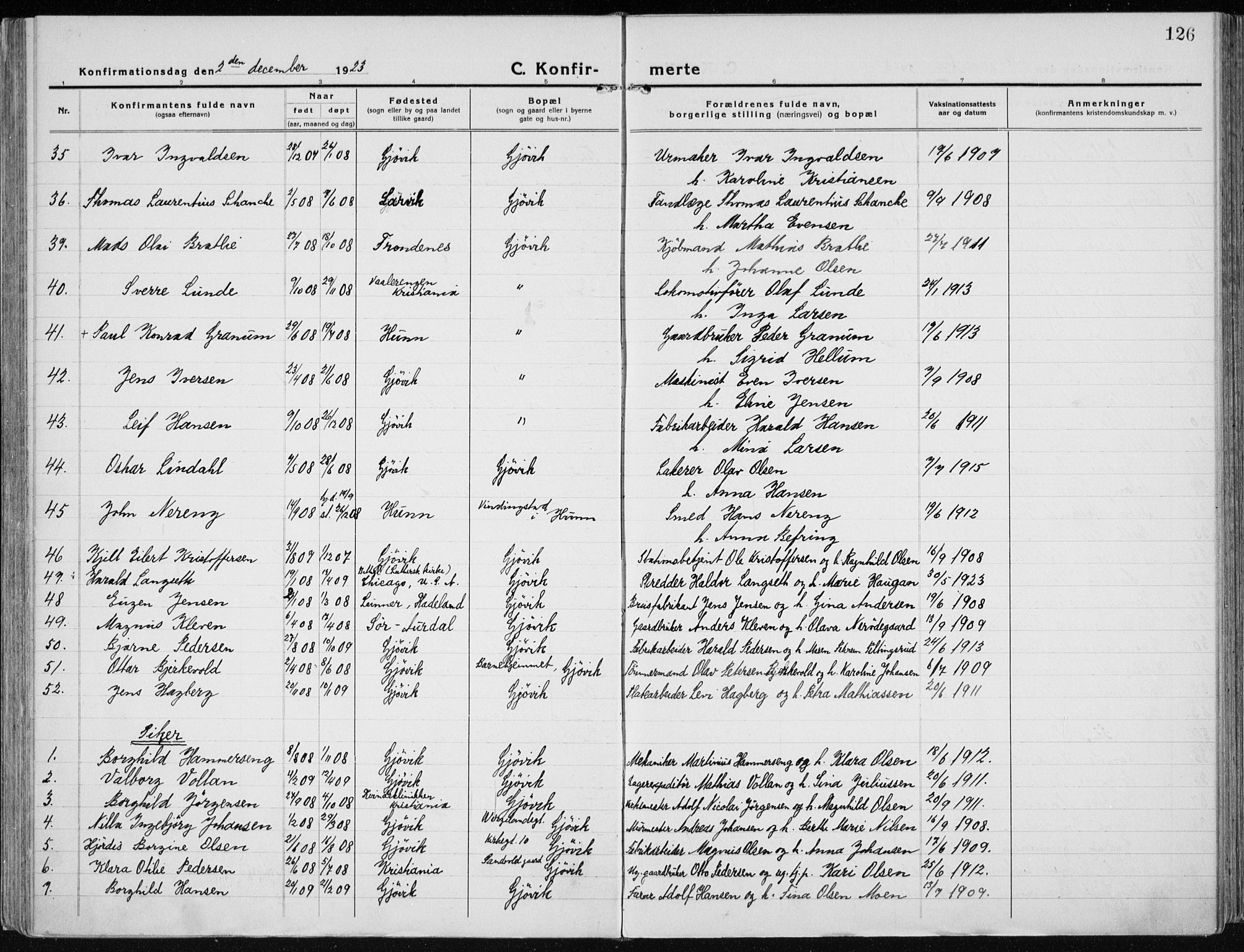 Vardal prestekontor, AV/SAH-PREST-100/H/Ha/Haa/L0015: Parish register (official) no. 15, 1923-1937, p. 126