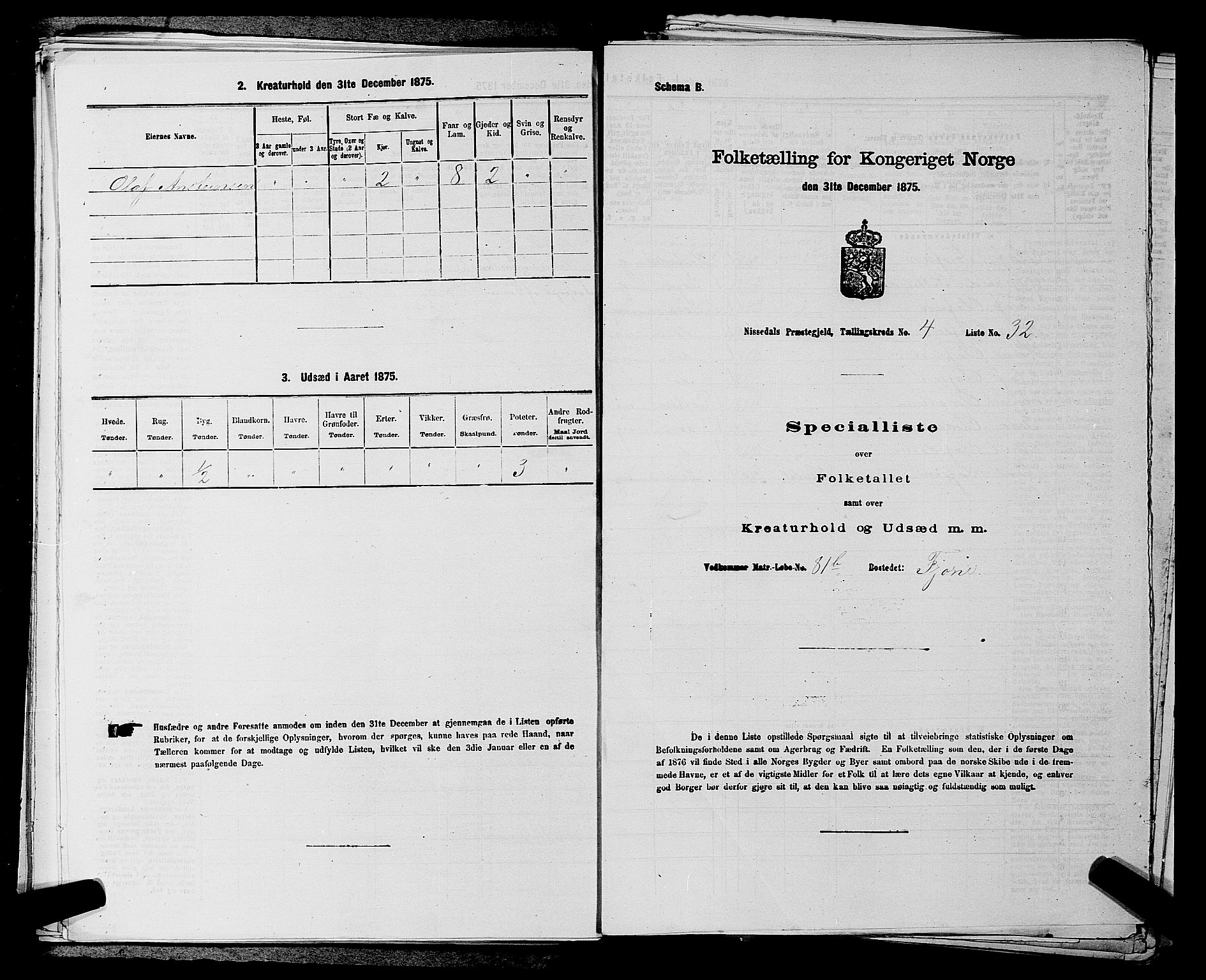 SAKO, 1875 census for 0830P Nissedal, 1875, p. 343